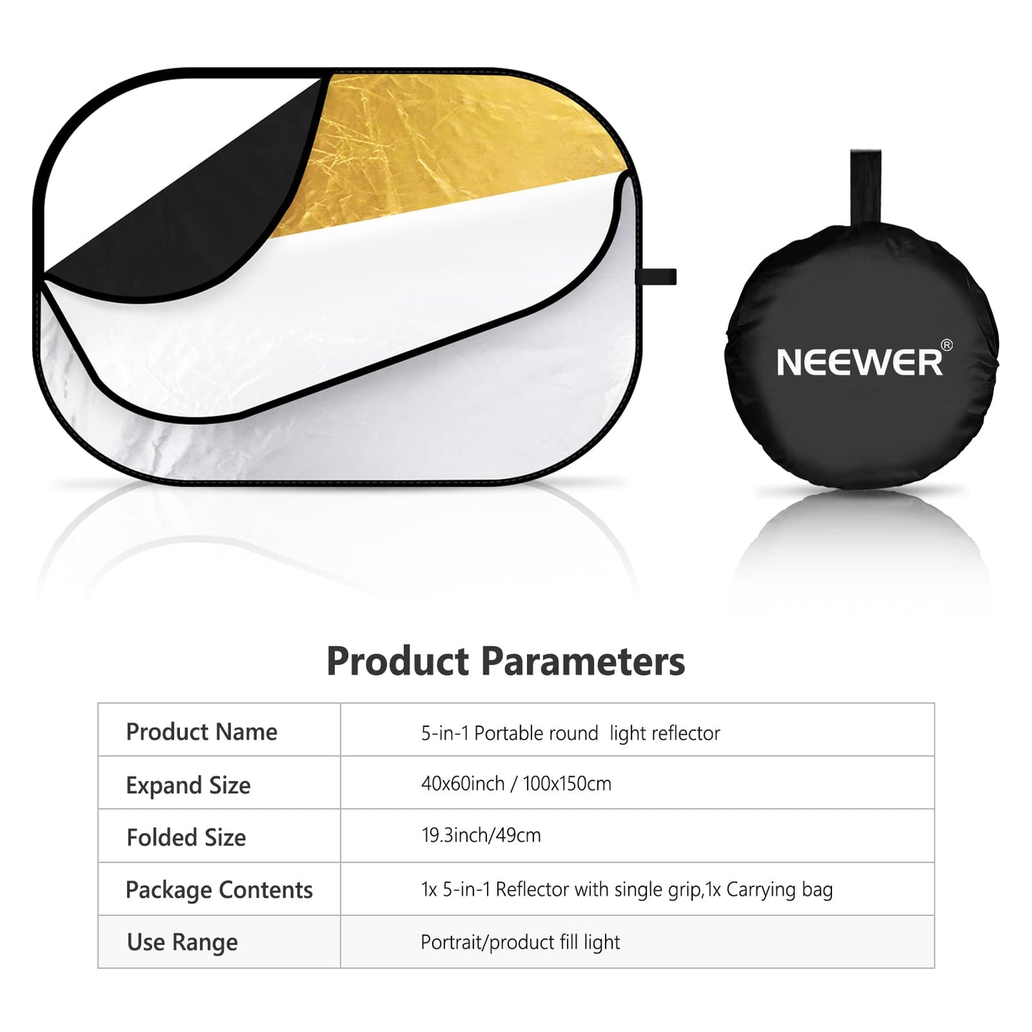 NEEWER 40"x60"/100x150cm light reflector for photography - 10071556