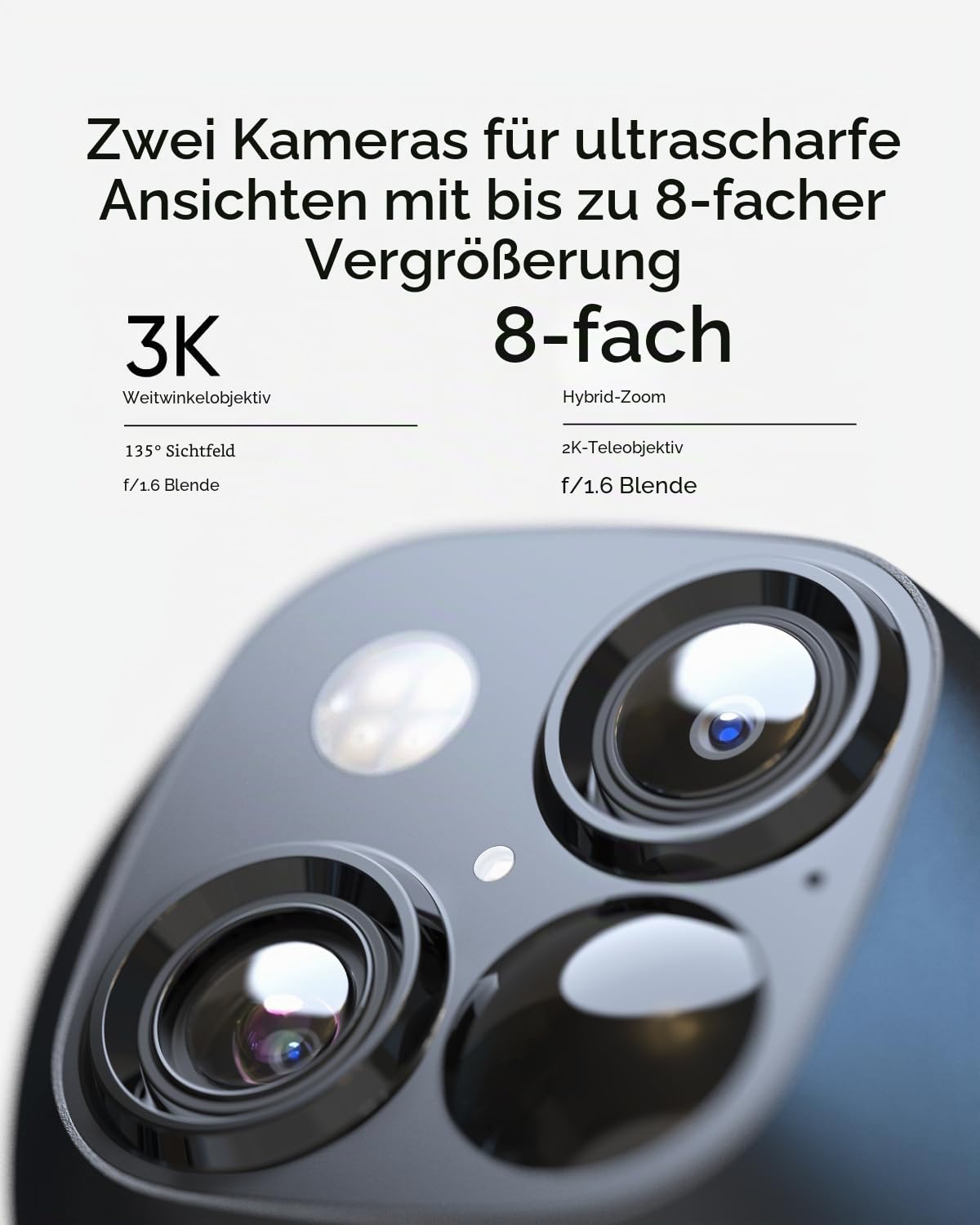 eufy Security SoloCam S340 Dual Cameras Solar Security Camera Outdoor Wireless, 3K Home Security Camera, 360° Surveillance, No Blind Spots, 2.4 GHz WiFi, HomeBase 3 Compatible (Refurbished) - T8170