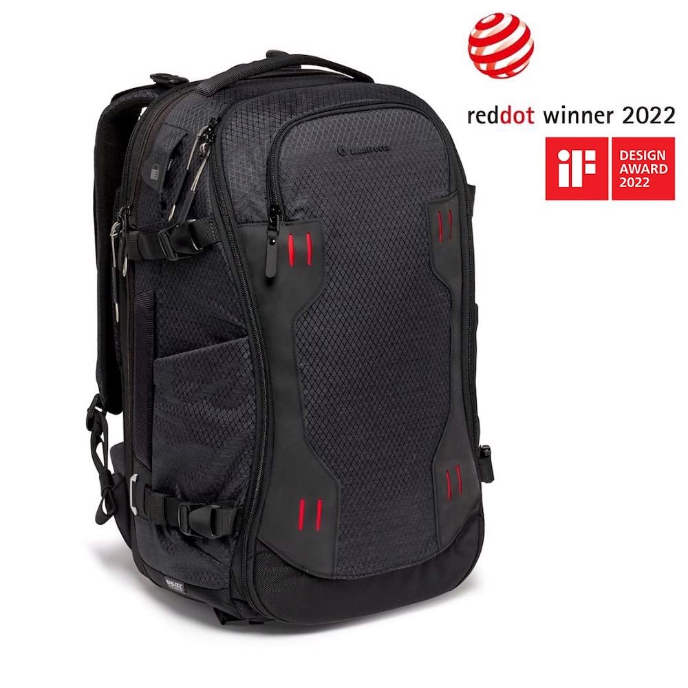 Manfrotto PRO Light Flexloader L, Professional Backpack for Cameras, Expandable Bag for 3-Axis Gimbal Stabilizer, Multiple Tripod Mounting Points, Interchangeable Compartments, Black - MB