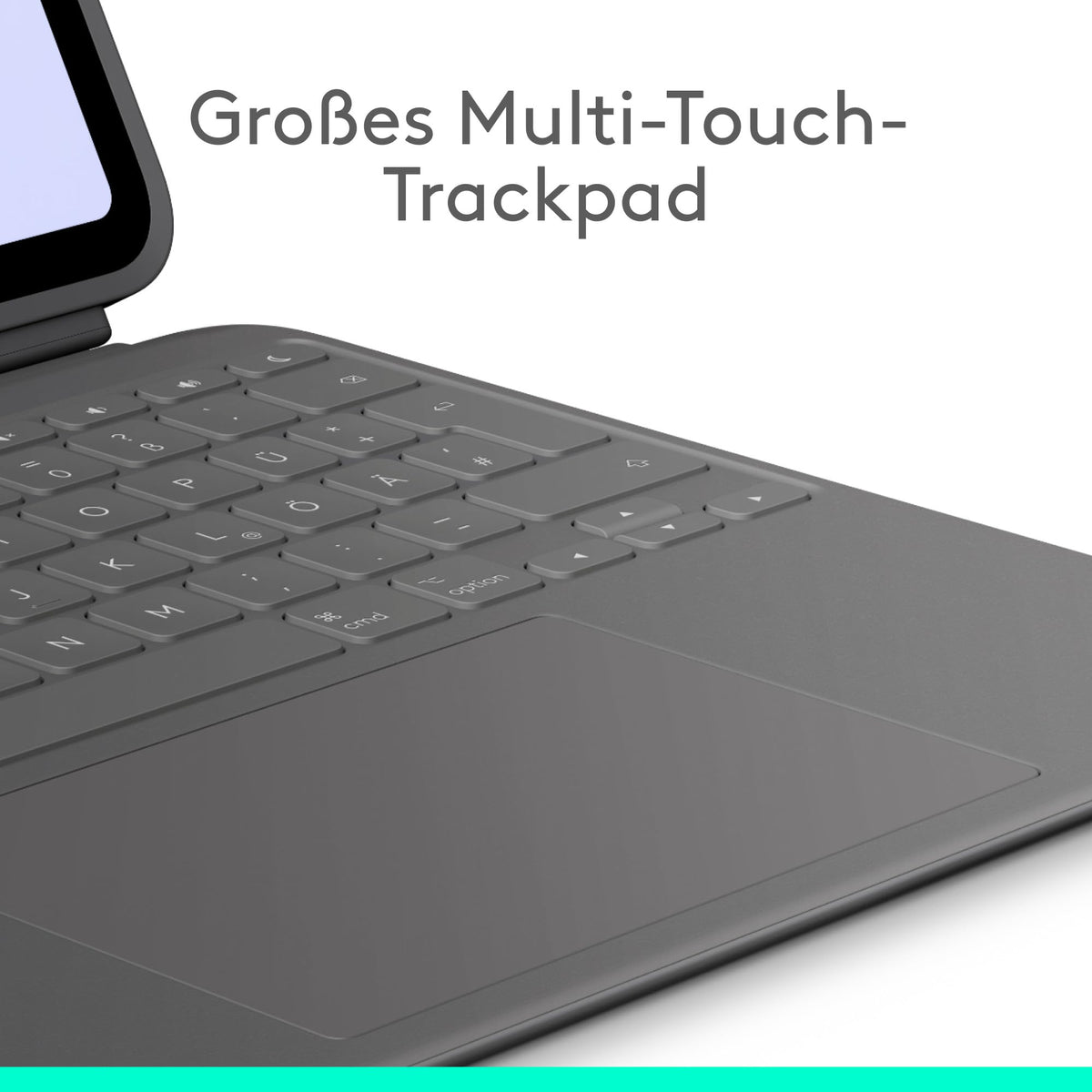 Logitech Combo Touch iPad Pro 13 inch (M4) Keyboard Case Crayon Digital Stylus (from 2018), German QWERTZ Layout, Graphite - 13-inch