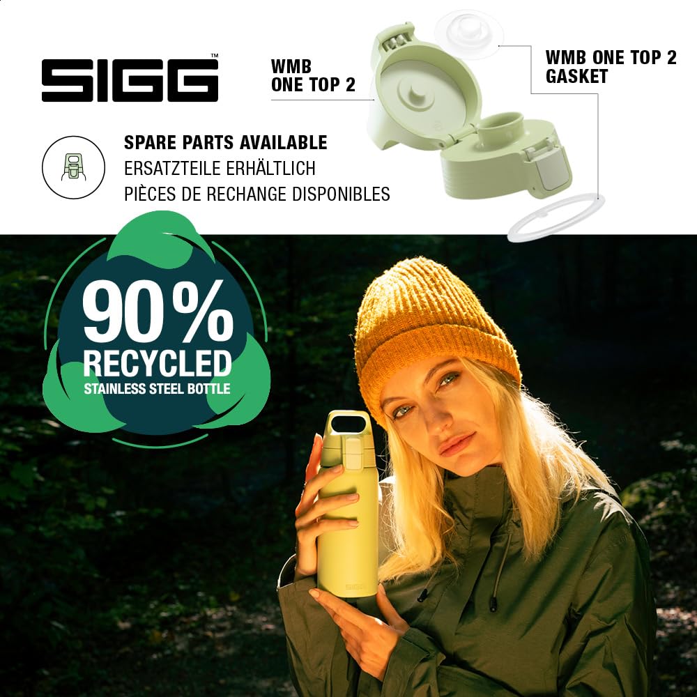 SIGG - Insulated drinking bottle - Thermos bottle Shield Therm One Eco Green - carbonated drinks - leak-proof - dishwasher safe - BPA-free - 90% recycled stainless steel - light green - 0.5L - 6022.20