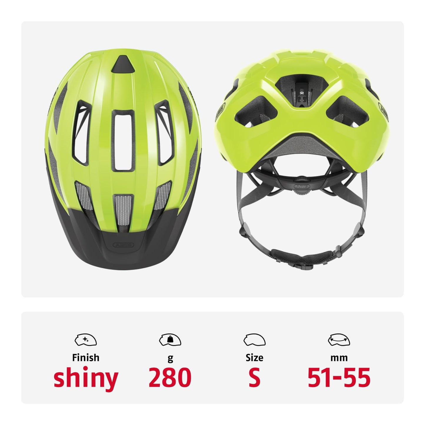 ABUS road bike helmet Macator - sporty bike helmet for beginners - also for pigtail wearers - for men and women - yellow, size S - 87229