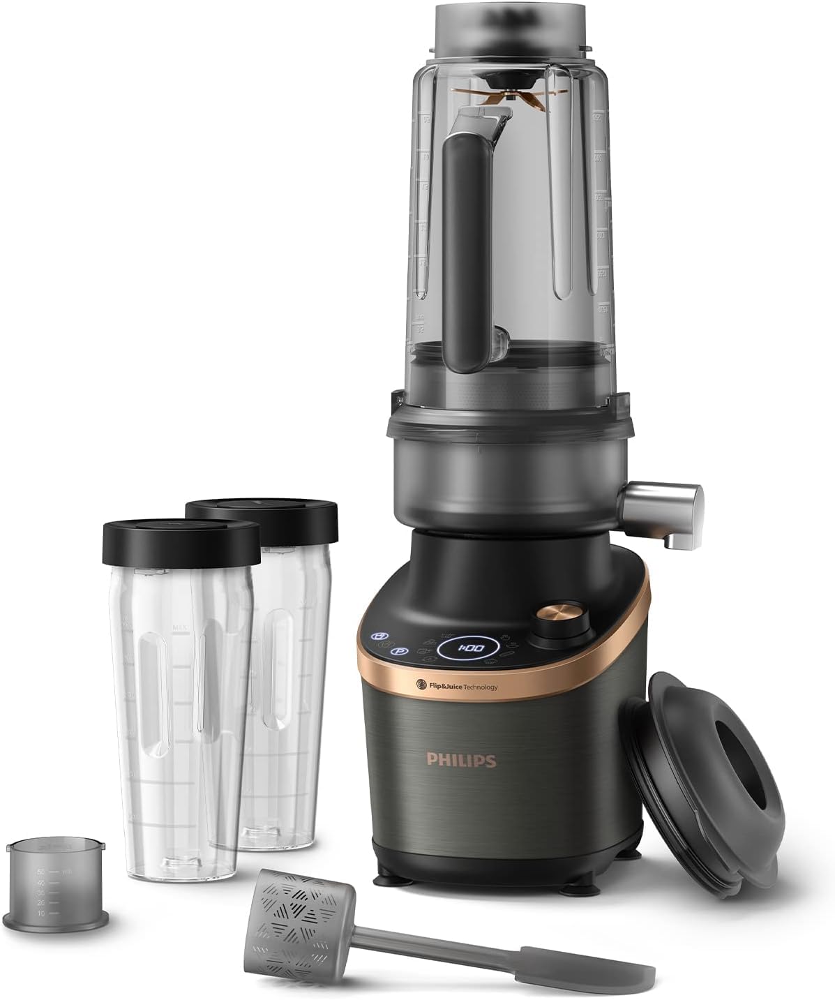 Philips Flip&Juice high-performance blender 7000 series with juicer module, Flip&Juice technology, ProBlend Ultra technology, HomeID app, 8 quick selection programs, quick cleaning function (HR3770/10)