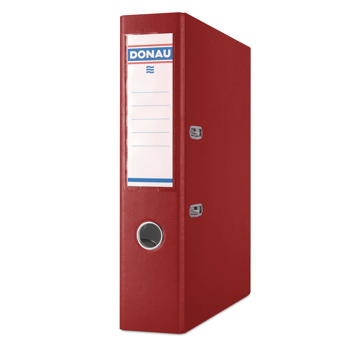 Donau Premium Wide Folder Pack of 10/DIN A4/7.5 cm/10 Pieces/Wine Red/Plastic Cover PP/Carton Paper Slot Folder Office Folder File Ring Binder/Green Dot - 3975001PL-05