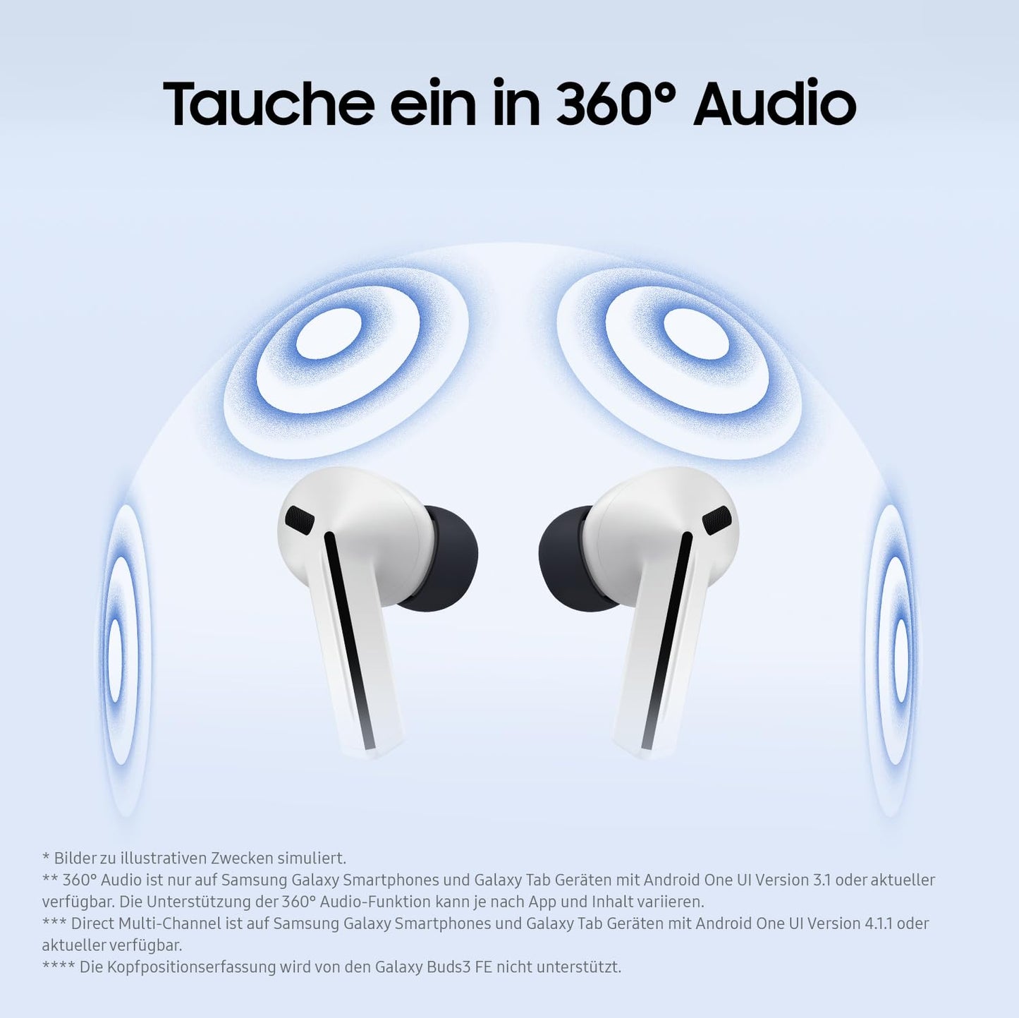 Samsung Galaxy Buds3 FE, wireless in-ear headphones incl. mobeen soft clear case, balanced sound, 360 audio, active noise cancellation & clear call, AI headphones with Gemini, gray - SM-R420