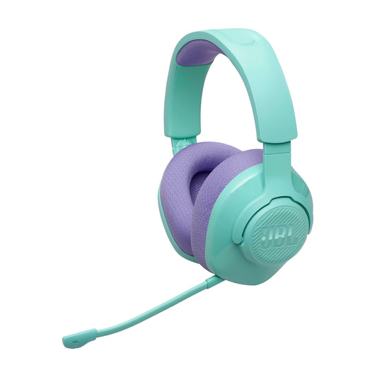 JBL Quantum 360 Wireless Over-Ear Gaming Headphones with 2.4GHz/Bluetooth Dual Wireless Connection, 22-Hour Battery, Multi-Platform Compatibility, Detachable Microphone with Mute, Cyan - JBLQTUM360CYN