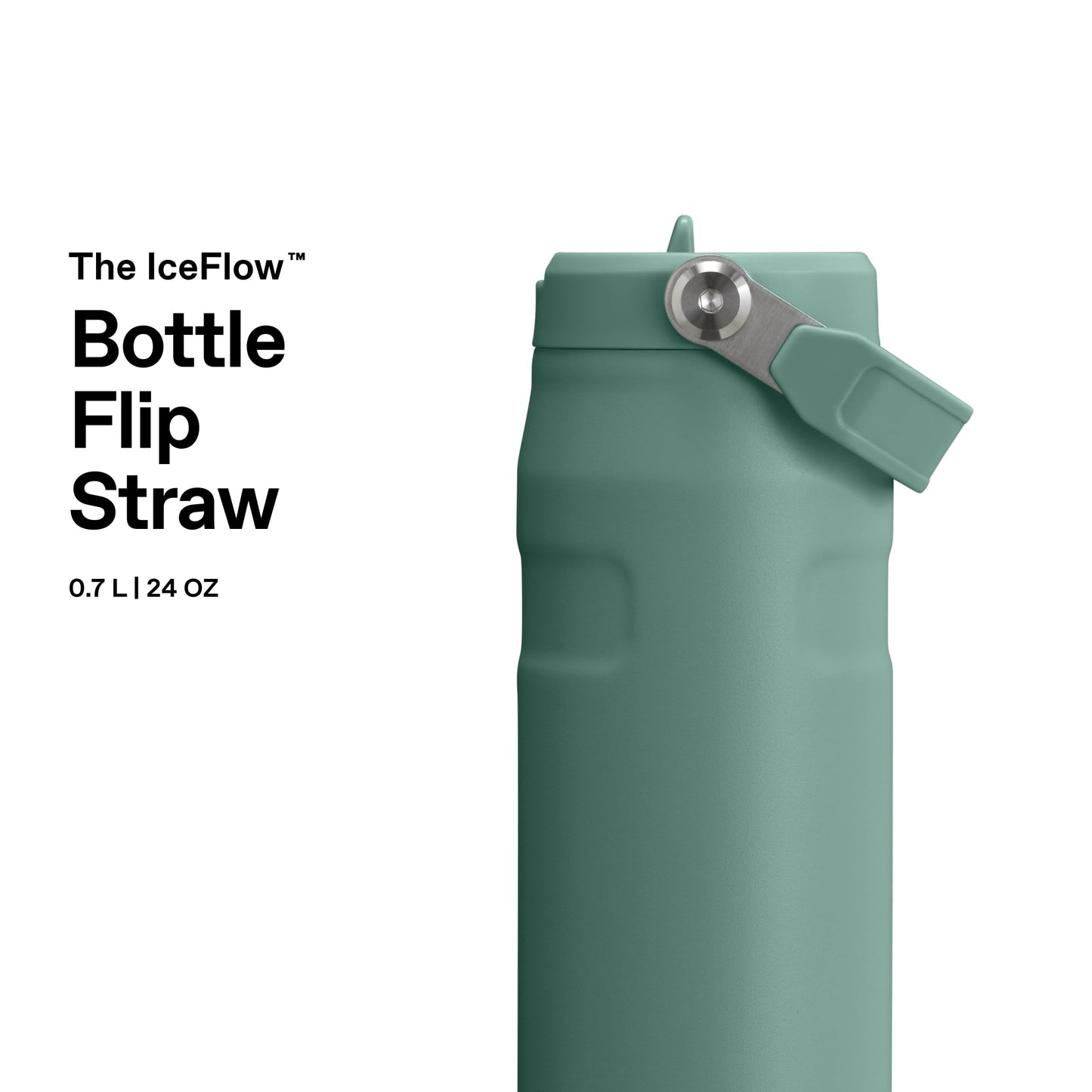 Stanley 1913 Flip Straw Drinking Bottle with Straw 0.7L - Thermo Mug Cools for 10 Hours - Ice Cold for 3 Days - BPA Free - Leakproof - For Drink Holders - Dishwasher Safe - Shale - 100000143061