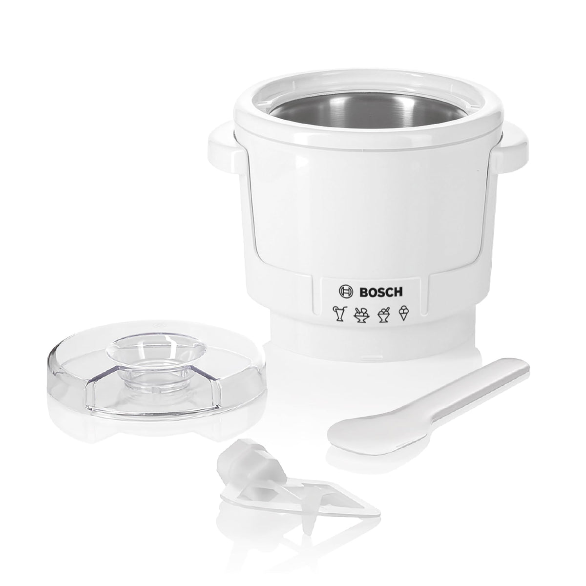 Bosch Ice Cream Maker MUZ5EB2, accessory compatible with Kitchen Machine Series 4, 550ml, homemade ice cream, sorbet, frozen yogurt, ice cream machine
