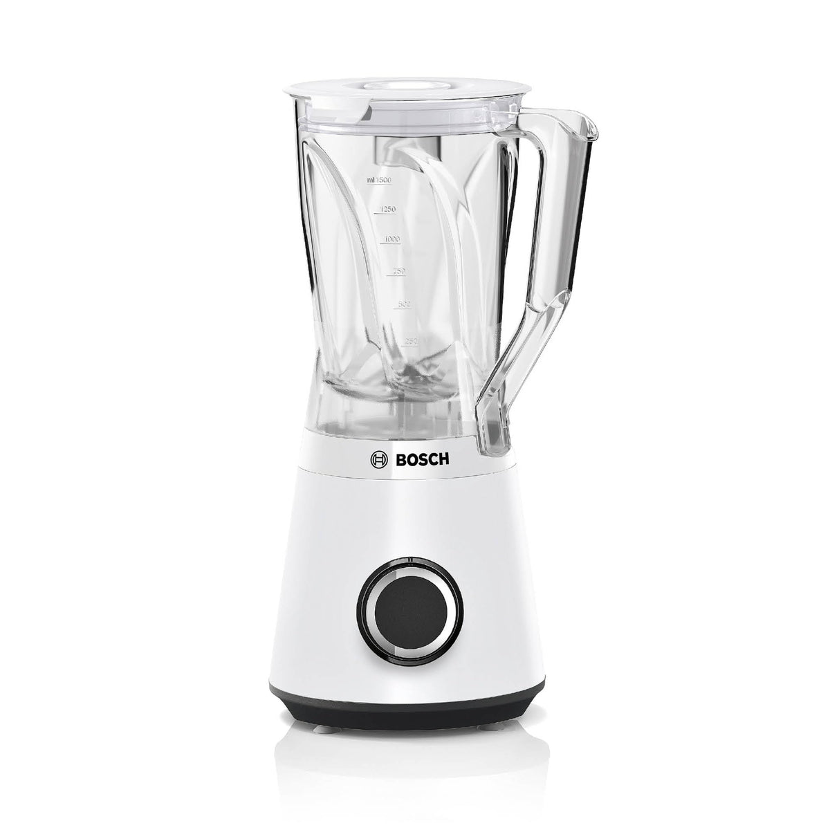 Bosch Stand Mixer Smoothie Maker, 1200 W, 1.5l plastic mixing container, white, dishwasher-safe parts, 30,000 RPM, Made in Europe, VitaPower Series 4 MMB6141W