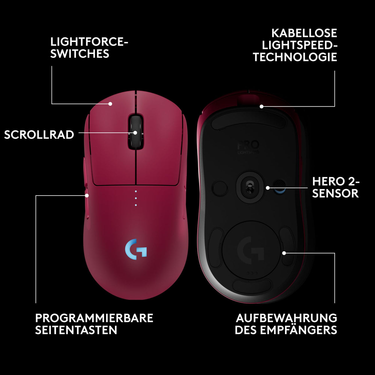 Logitech G PRO 2 Lightspeed mouse de gaming fără fir - 910-007309