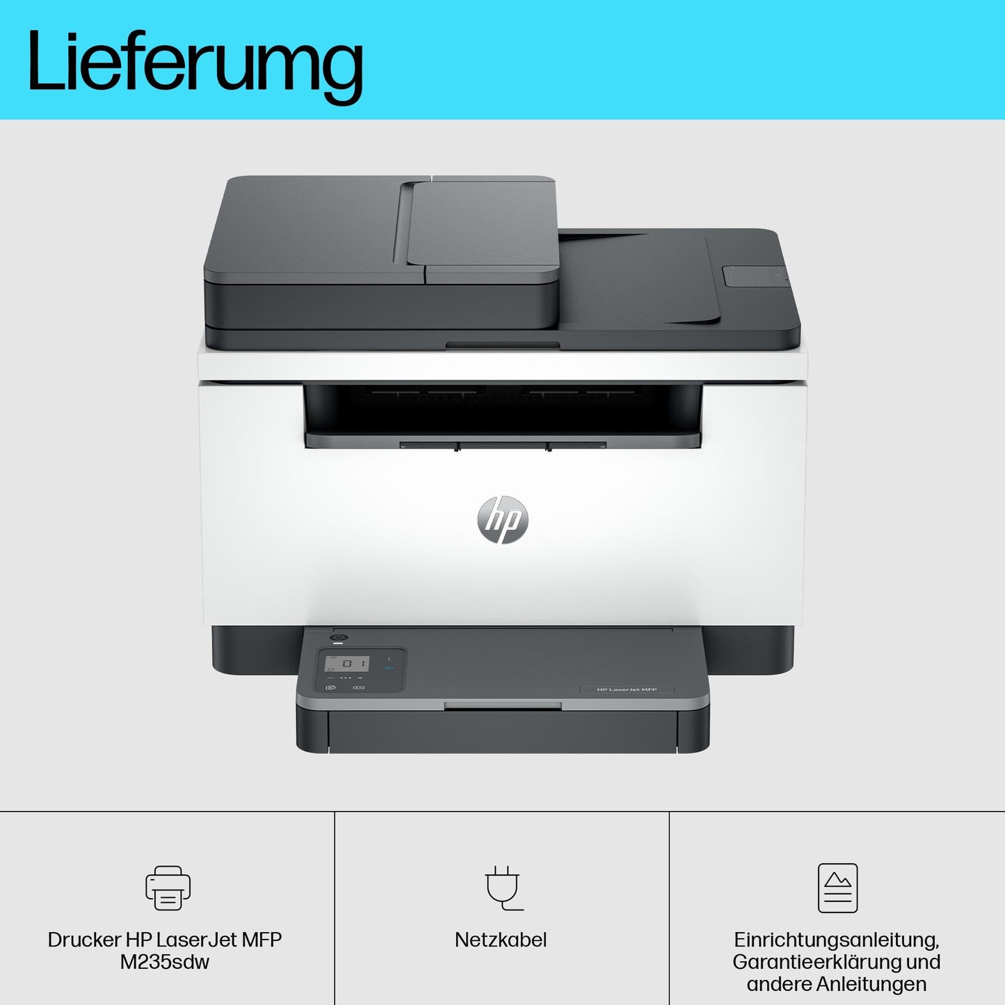 HP LaserJet MFP M235sdw multifunction laser printer black and white, print, copy, scan, automatic two-sided printing, dual-band Wi-Fi, USB, LAN, smart app, intelligent user interface - 8J9K7F#B19