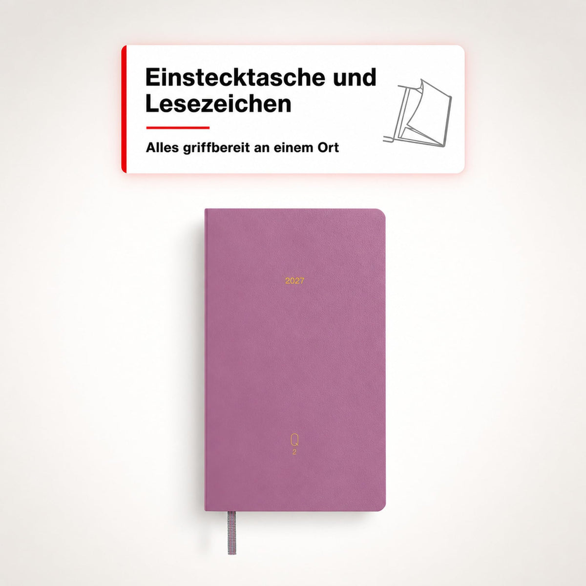 LEUCHTTURM1917 Quarterly Daily Calendar 2027 Dotted, Pocket (A6), Flexcover, Set of 4 (1 calendar per quarter), Shades of Rose, Calendar Overview 2027, 12-Month Planning, Moon Phases & International Holidays - 400373