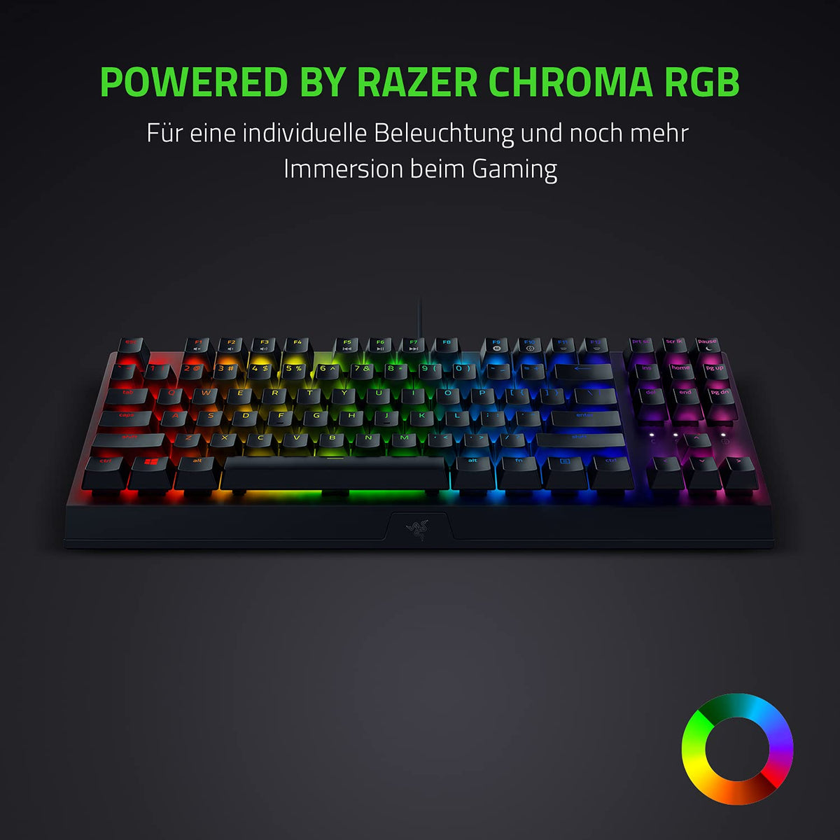 Razer BlackWidow V3 Tenkeyless (Green Switch) - Mechanical Gaming Keyboard without Numpad (Clicky Mechanical Switches, Compact, Fully Programmable Keys) QWERTY US Layout | Black - RZ03-03490100-R3M1