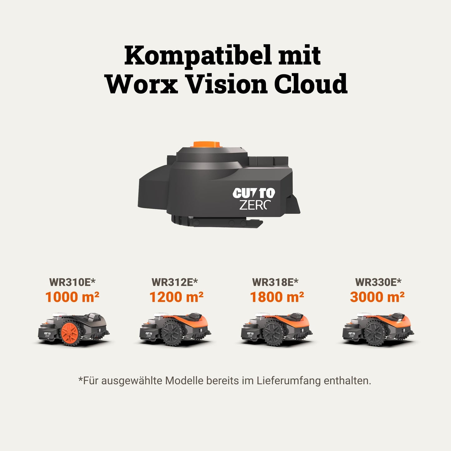 WORX WA0926 Cut-to-Zero Edge Cutting Module, Edge Trimming Attachment for Vision Cloud L Models WR310E WR312E WR318E WR330E (enables mowing close to the edge for maximum area utilization)