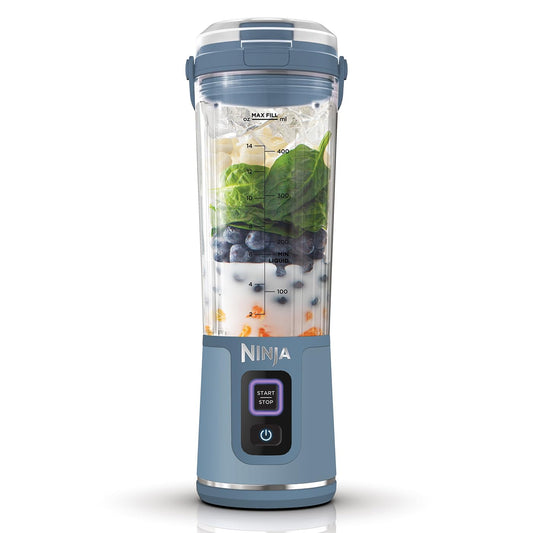 Ninja Blast Portable Mixer/Blender/Smoothie Maker, 530ml Cup, Leak-Proof Lid, Powerful Mini Stand Mixer, Cordless & Rechargeable, Crushes Ice & Fruit, Blue, BC151EUNV