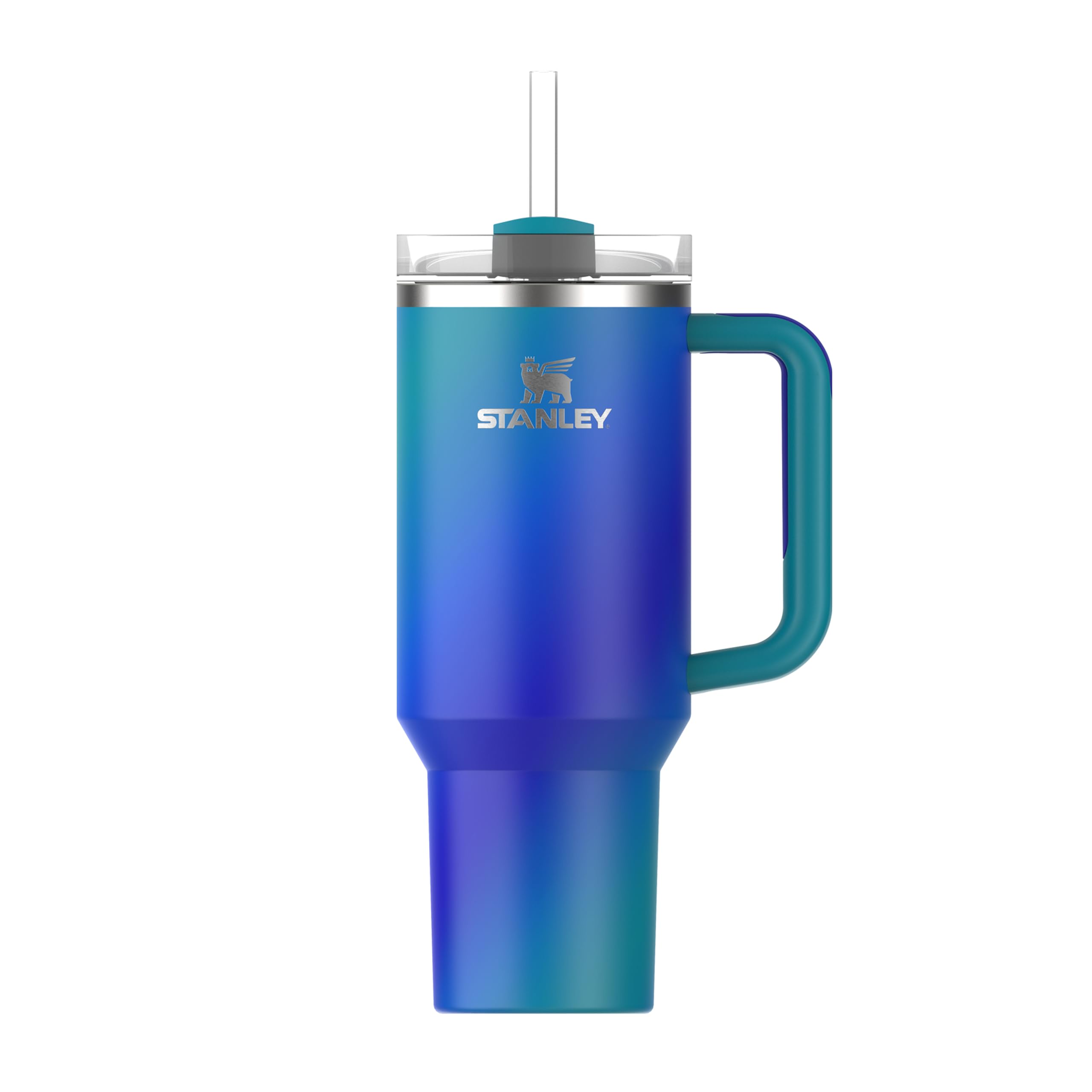 STANLEY 1913 Quencher H2.0 Flowstate Drinking Bottle with Straw 1.2L - Thermo Mug Cools for 11 Hours - 48 Hours Ice Cooled - Thermos Bottle BPA Free - Stainless Steel Drinking Cup - Sea Glass Aura - 10-10825-0499