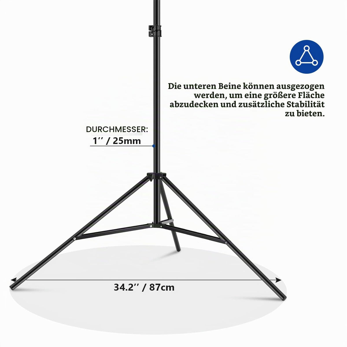 NEEWER T-Shape Background Support Stand Set, 2.6m high, adjustable tripod stand and 5 feet/1.5m wide crossbars with 6 spring clamps and 1 carrying bag for studio photo video photography. - 10100024