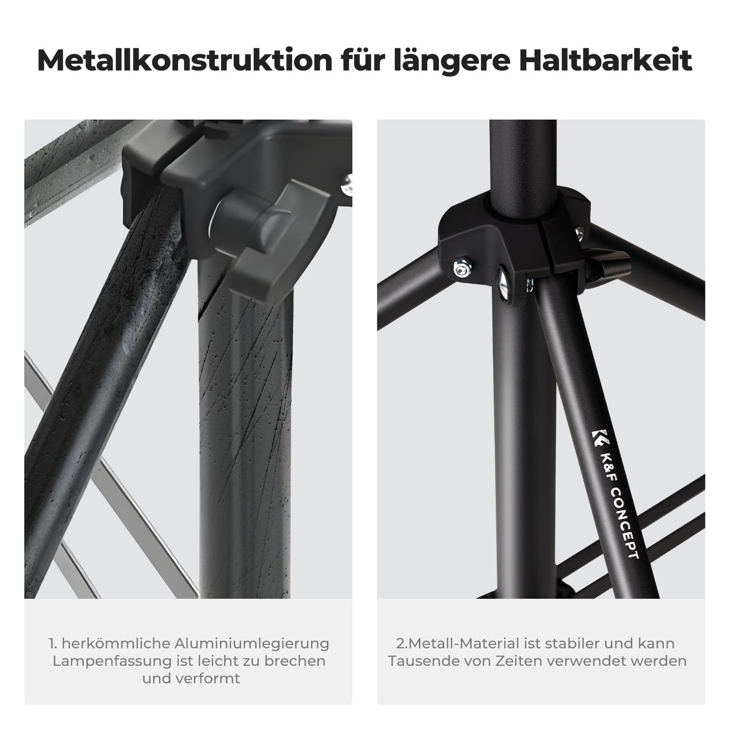 K&F CONCEPT 280CM Metal Photography Light Stand with Universal 1/4" Srew - KF34.043