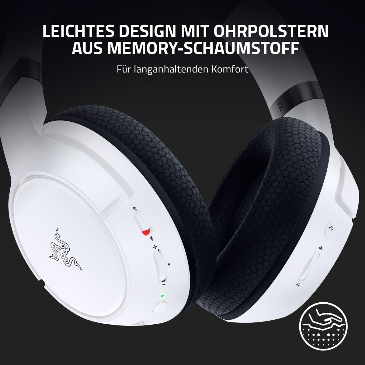Razer Kaira - Wireless Gaming Headphones for Xbox Series X (Triforce Titanium 50mm Drivers, HyperClear Cardioid Microphone, Xbox Wireless, Windows Sonic) Mercury White - RZ04-03480200-R3M1