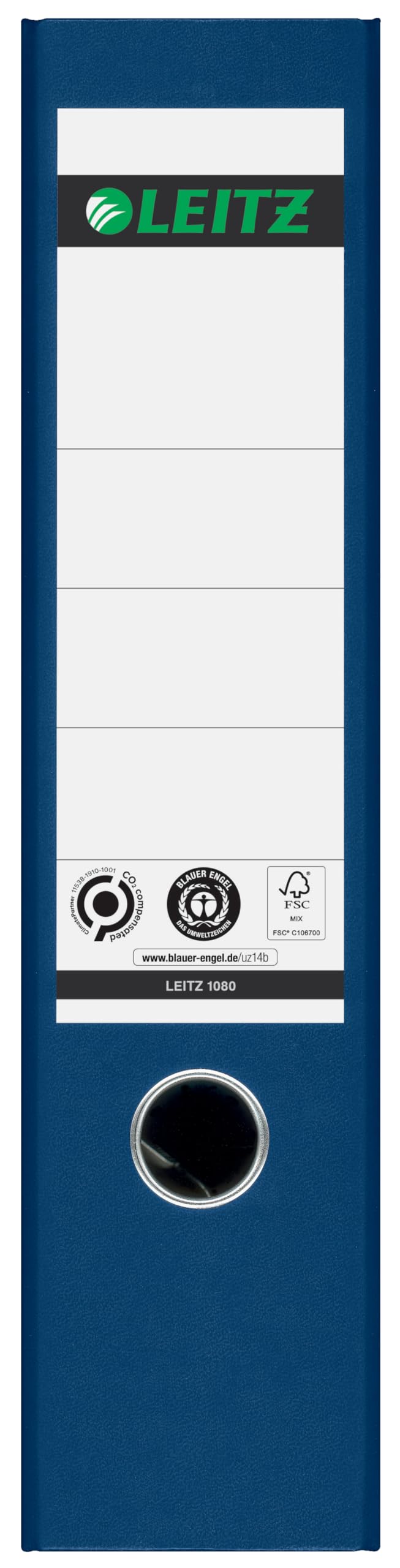 Leitz quality folders 180°, pack of 20, A4, cardboard, 8 cm spine width, cloud marble paper, blue spine, 10805035 - 10805035-20