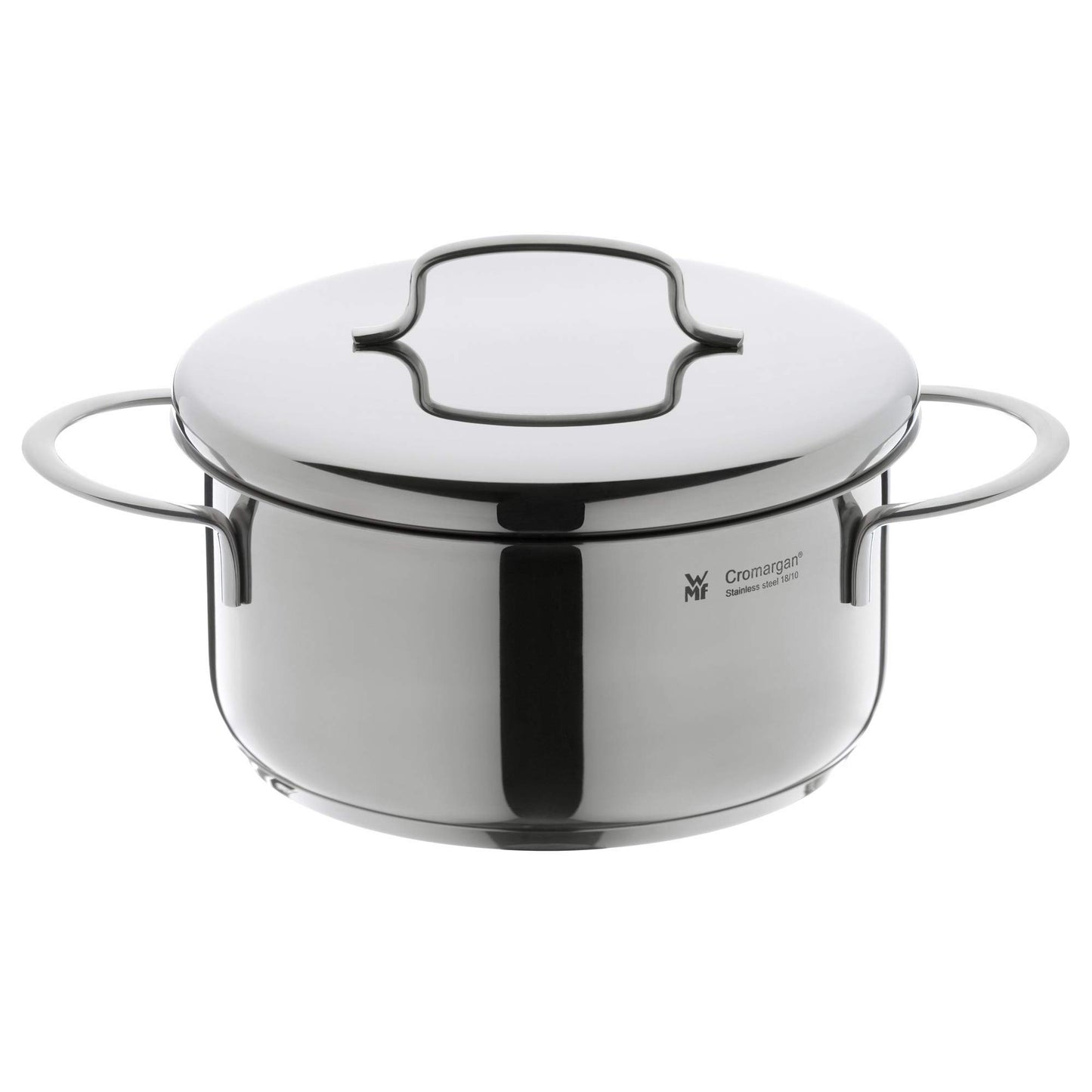 WMF mini cooking pot small 16cm, metal lid, roasting pot induction 1.5l volume, pot 16cm, polished Cromargan stainless steel, stackable, for small portions, single households - 716766040