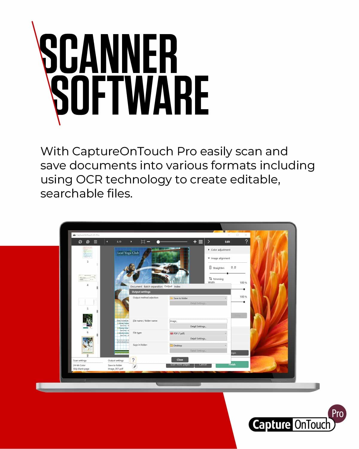 Canon DR-C225 II - imageFORMULA Document Scanner (Duplex, Feed, Color, 600dpi, 25 Pages/Min, PDF OCR, Compact, Black) - 3258C003