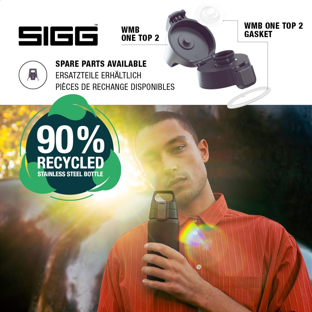 SIGG - Insulated drinking bottle - Shield Therm One Nocturne thermos bottle - carbonated drinks - leak-proof - dishwasher safe - BPA-free - 90% recycled stainless steel - dark purple - 0.5L - 6022.50