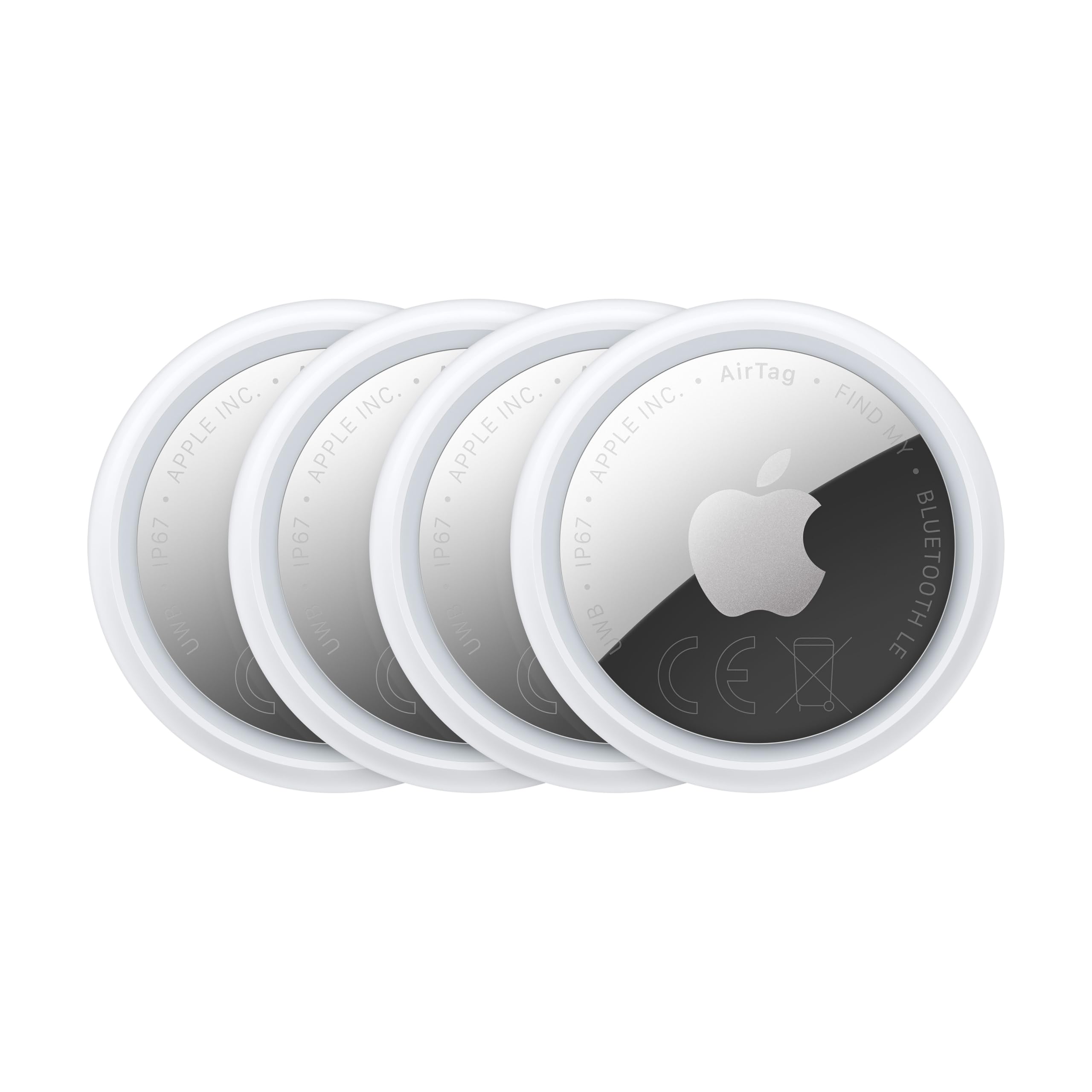 Apple AirTag (2nd Generation) Pack of 4: Tracker for keychain, wallet and more: tracking device with sound, easy one-click setup via iPhone or iPad, key finder, precise search - MFEA4ZM/A