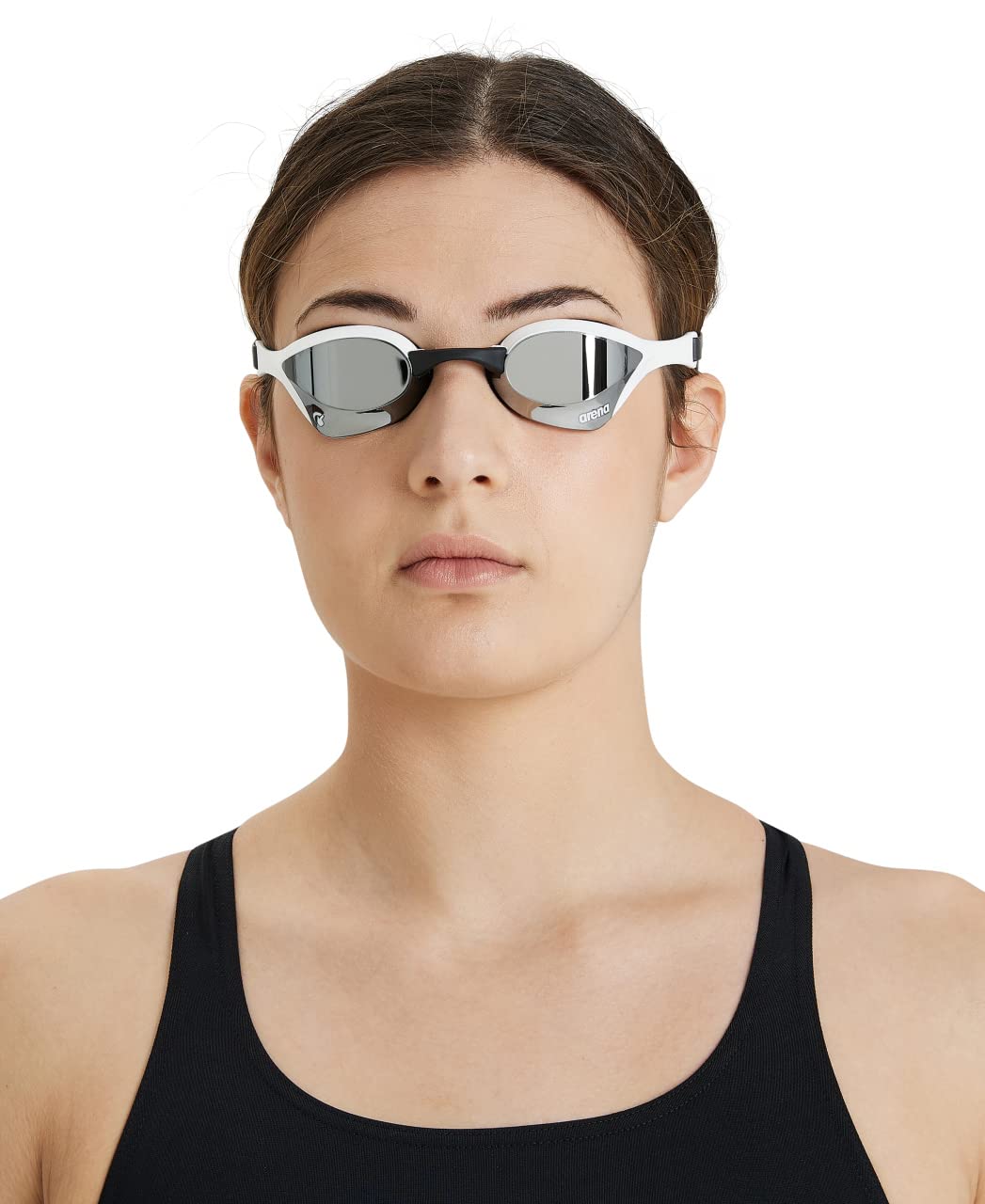 ARENA Cobra Ultra Swipe Mirror Unisex Race Swimming Goggles for Adults, Diving Goggles with Curved Mirror Lenses, Anti-Fog, UV Protection, 5 Interchangeable Nose Bridges - 002507-550-NS