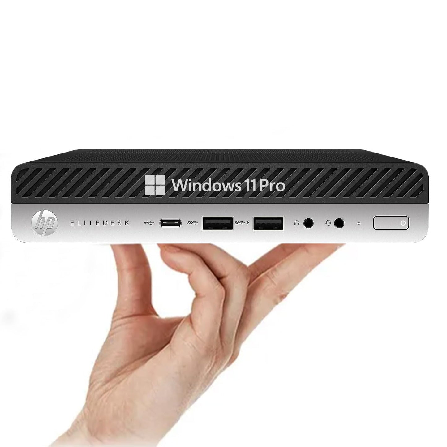 HP EliteDesk 800 G3 mini Desktop PC, Intel Core i5-6500, 8GB RAM, 256GB SSD, US QWERTY keyboard, WLAN, Bluetooth, Windows 11 Pro (refurbished)