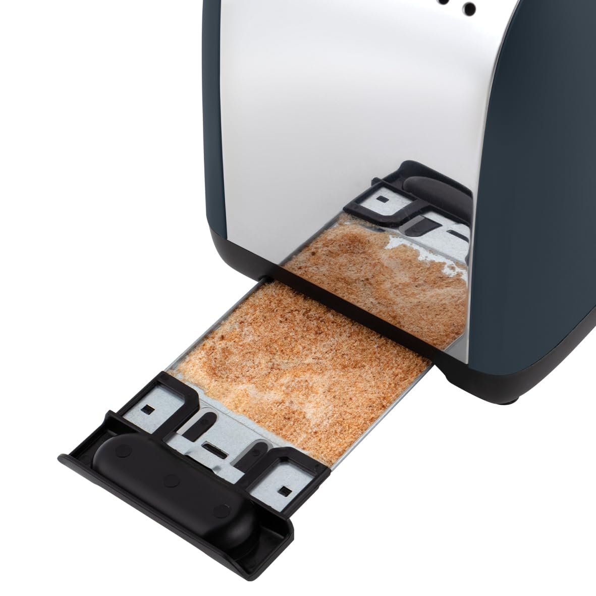 Russell Hobbs Toaster [for 2 slices] Colours Plus Stainless Steel Grey (extra wide toasting slots, includes bun warmer, 6 browning levels + defrost function, Lift & Look function, 1600W) 26552-56