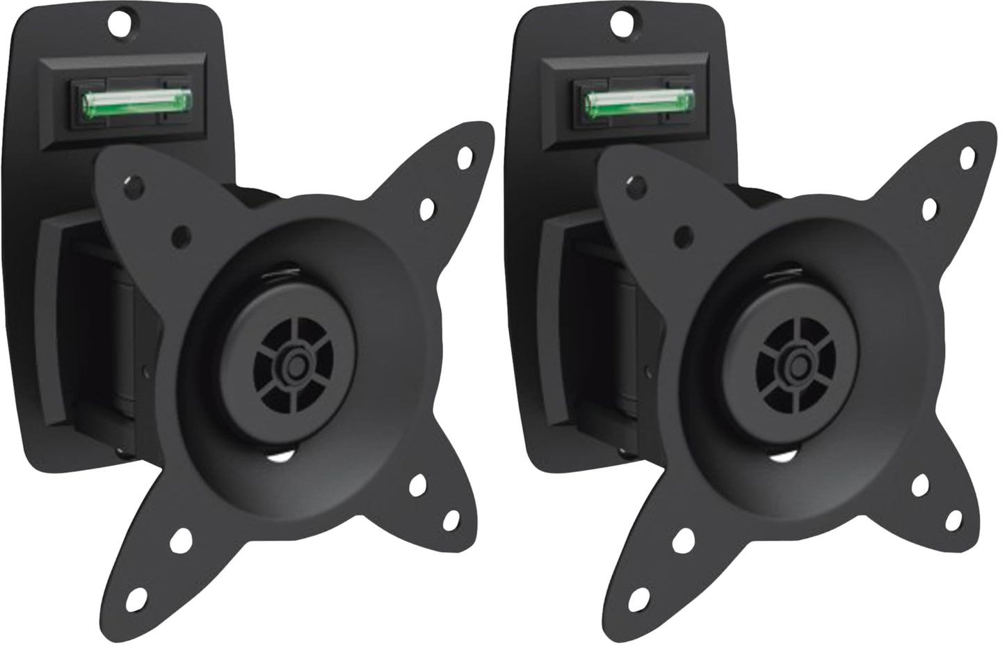 DIGITUS TV monitor wall mount, swivel function +/- 15°, rotatable 360°, up to 15 kg, up to approx. 27" monitors, black (pack of 2) - DA-90350