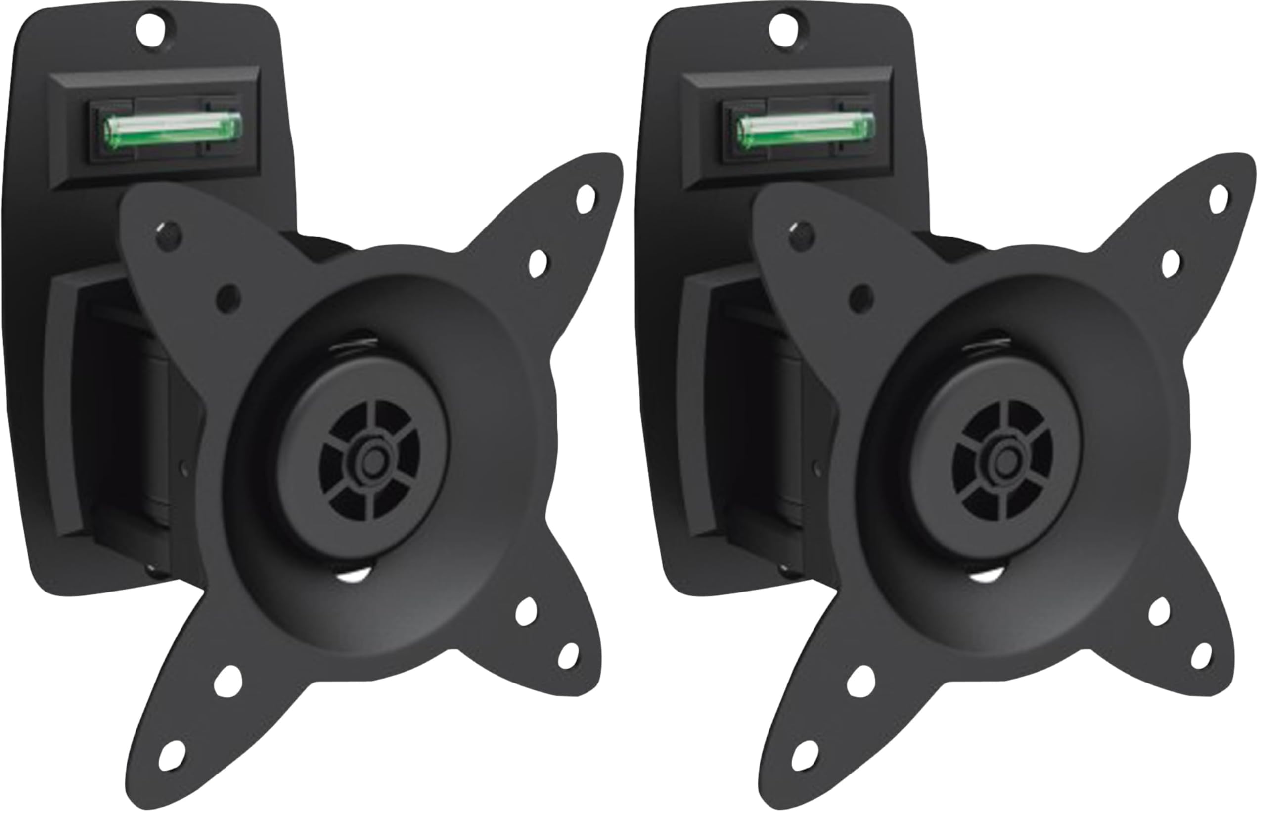 DIGITUS TV monitor wall mount, swivel function +/- 15°, rotatable 360°, up to 15 kg, up to approx. 27" monitors, black (pack of 2) - DA-90350