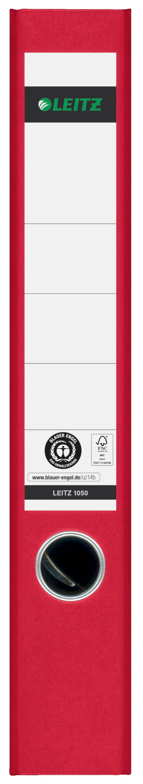 Leitz quality folders, pack of 20, the original, DIN A4 narrow file folder, 5 cm wide, cloud marble paper, recycled folder, Blue Angel, with 180° mechanics, highest stability, red, 10505025 - 10505025-20