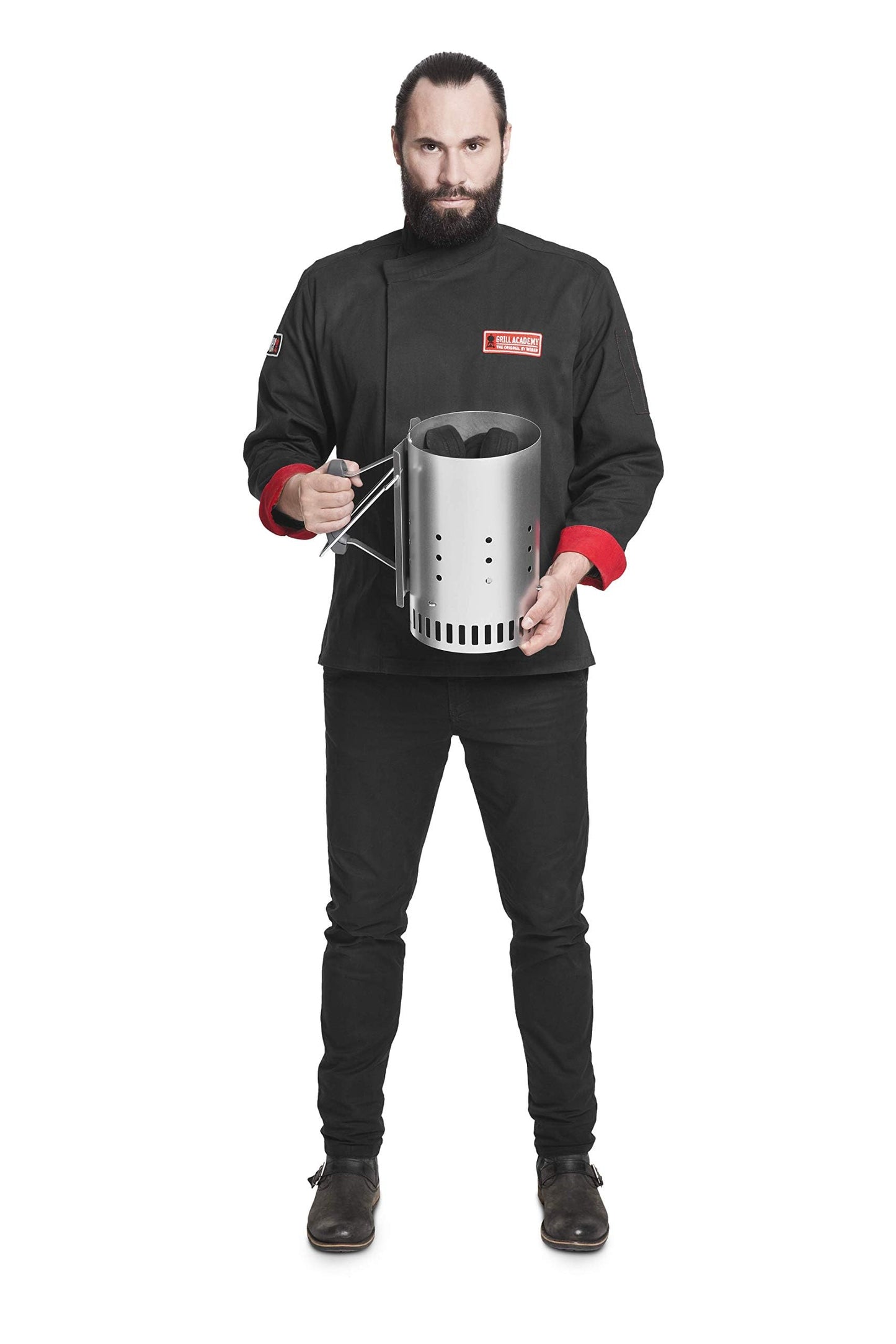 Weber chimney starter, Rapidfire Starter - Large (32cm height), compact grill lighter with two handles, for all charcoal grills from Ø 47cm, ignition aid for charcoal, briquettes - (7416) (pack of 2)