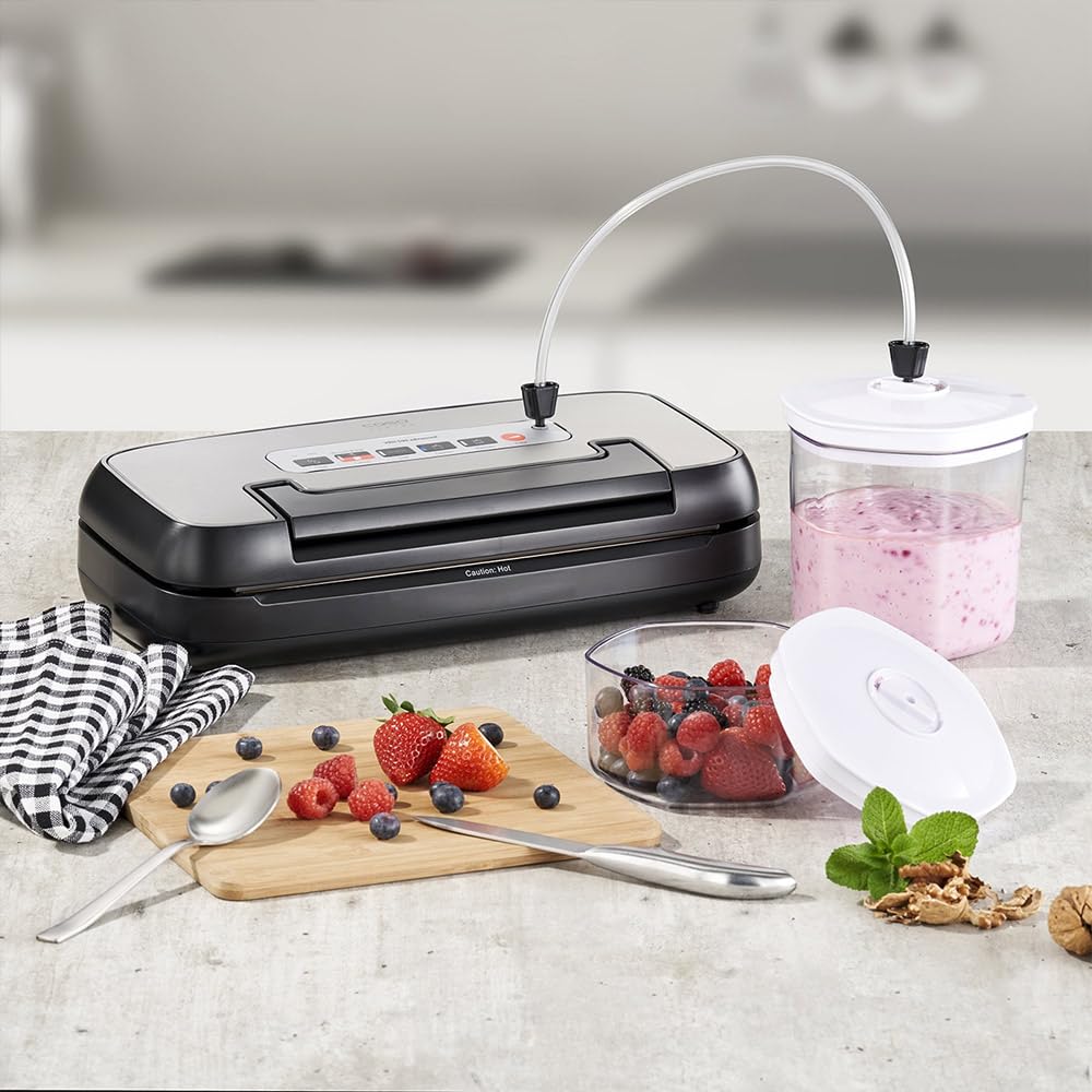 CASO VRH 590 advanced vacuum sealer - test winner home & garden test, vacuum sealer, up to 125 vacuum sealing processes non-stop, 2.5 mm thick weld seam, integrated roll compartment, cutter, - 1526