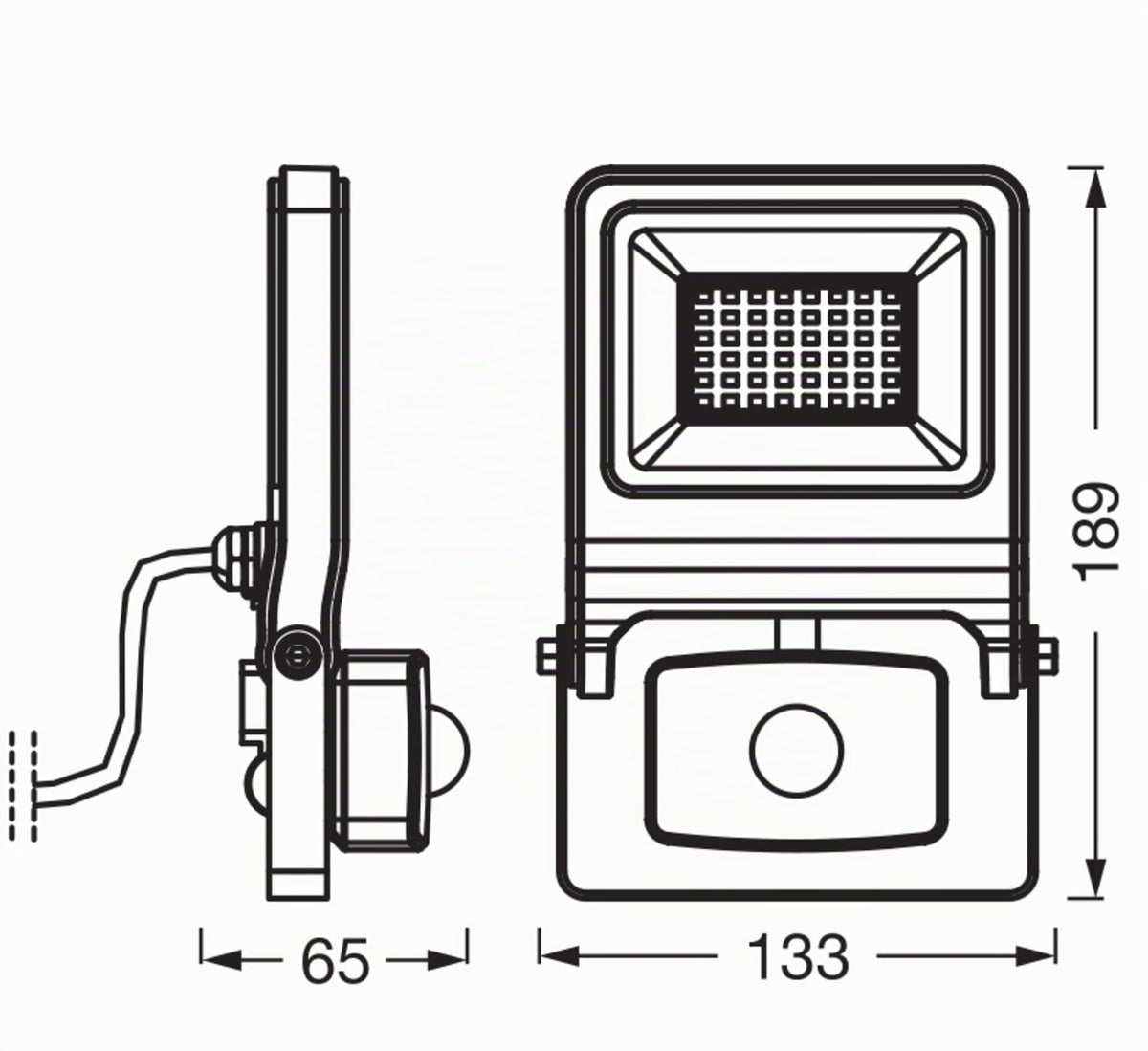 Osram ENDURA Flood Sensor Outdoor Spotlight 30W 3000K Grey IP65 - 4099854659553