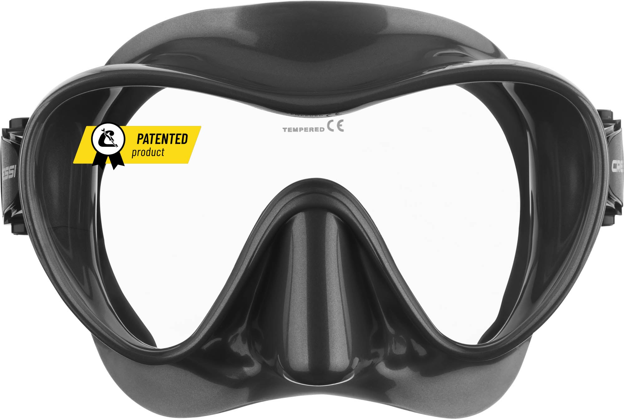 Cressi Frameless Diving Mask F1 - Fog-free Glass Lens, Diving Goggles - Ergonomic Silicone Rim, Snorkel Mask - Dry Snorkel & Snorkel Set - Silver, Black. - Mask - ZDN281051