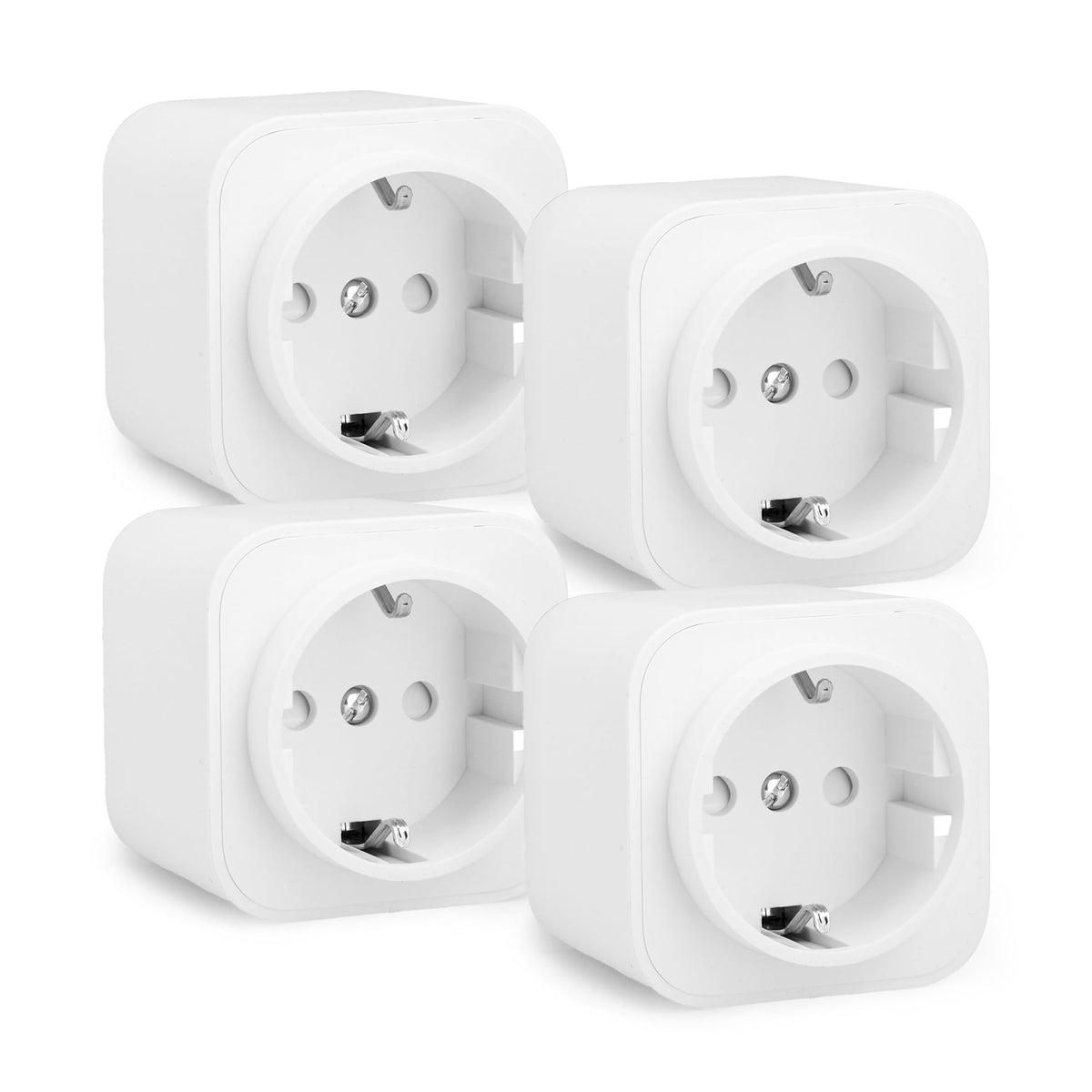 Amazon Basics Smarter Stecker, compatibil cu Matter, compatibil cu Amazon Alexa, Google Home, Apple HomeKit, necesar hub Matter, doar WiFi 2,4GHz, alb, set de 4 bucăți - HPP-C11X-MW