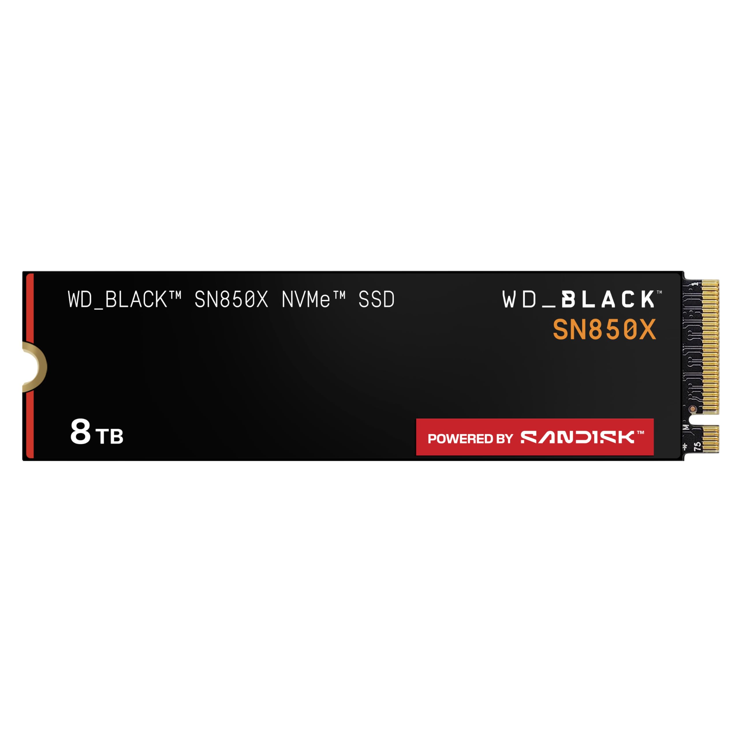 WD_BLACK SN850X NVMe SSD 8 TB internal SSD (gaming memory, PCIe Gen4 technology, read 7,200 MB/s, write 6,600 MB/s) black - WDS800T2X0E