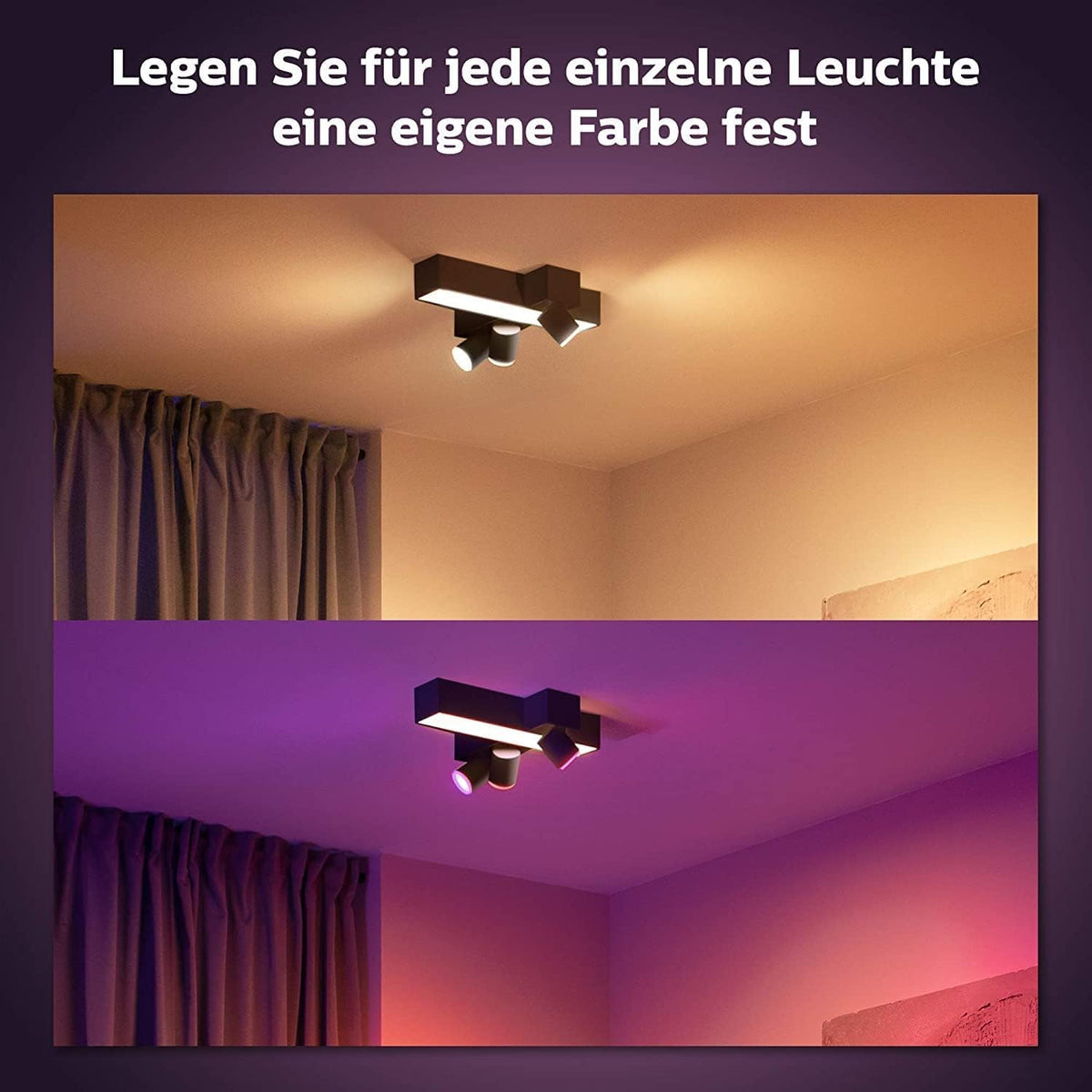 Philips Hue Centris 3 Spot Light, Iluminat interior, form încrucișată, Negru - 8720169318670