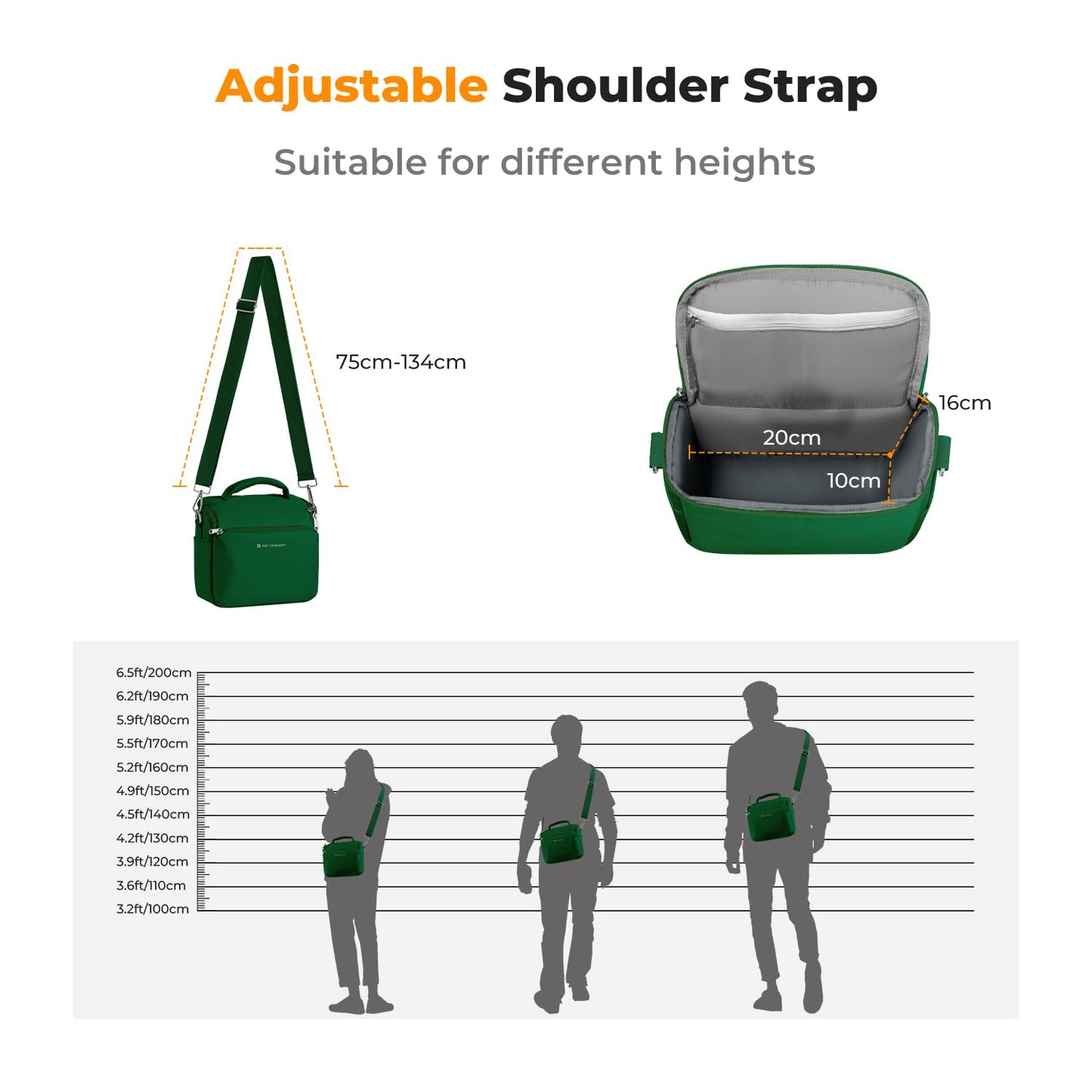 K&F CONCEPT Camera Backpack Camera Bag, SLR Bags Shoulder Bag, Camera Bag Liner Bag, Photo Bag for Photographers Suitable for Daily Use (Green) - JPKF13.179V8US
