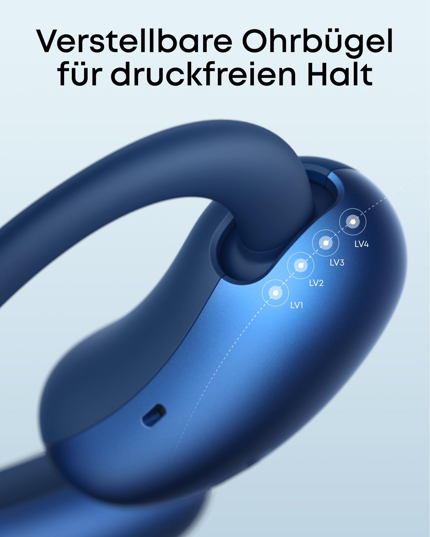 soundcore AeroFit 2 by Anker, open-ear headphones, AI translation, adjustable ear hooks, firm hold, deep bass, Hi-Res audio, 42h playtime, Bluetooth 5.4, wireless charging, IP55, clear calls through AI - A3874