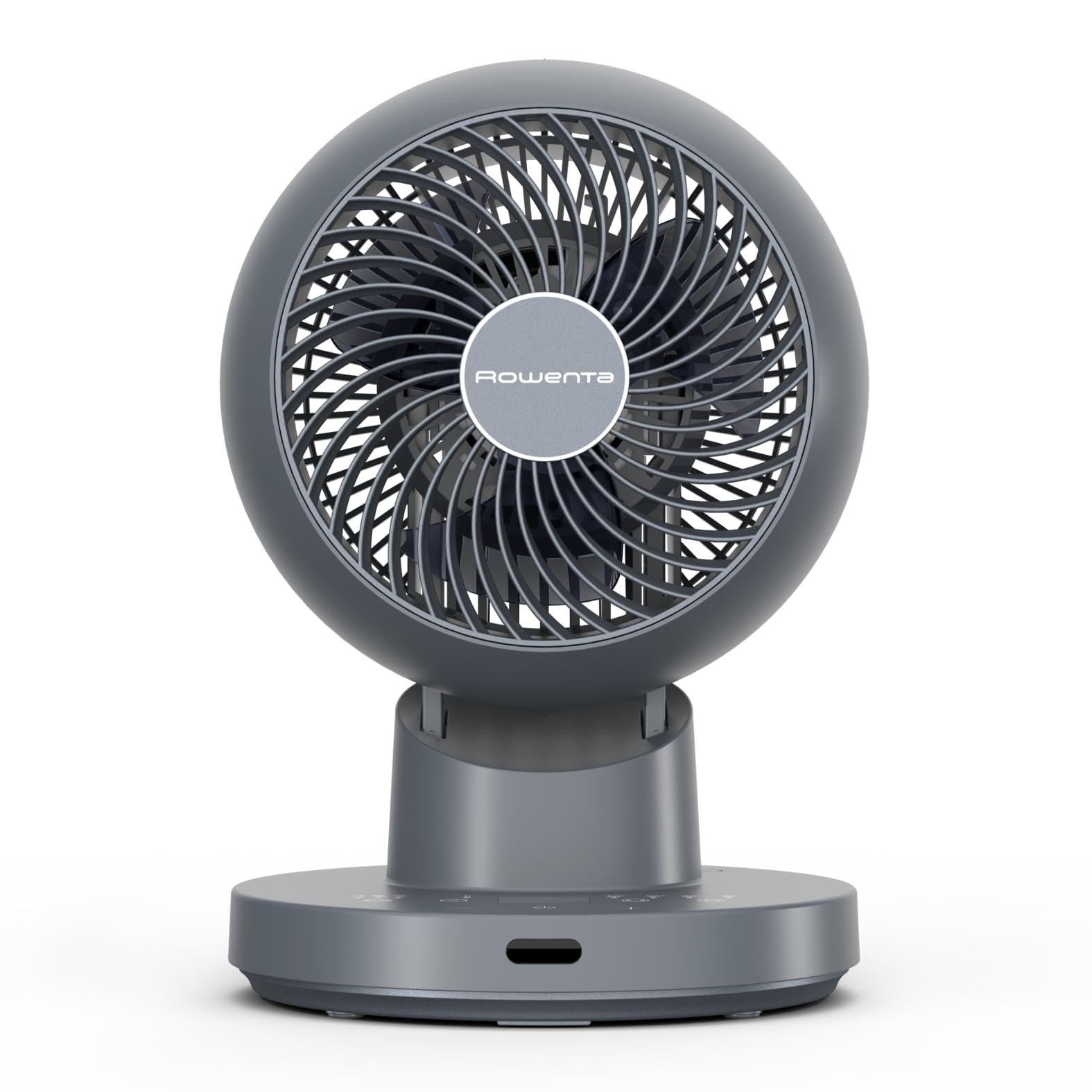 Ventilator de masă Rowenta Turbo Swift Compact, funcție de oscilație multidirecțională, economie de energie de până la 50%, 12 trepte de viteză, temporizator de 12 ore, design compact, extrem de silențios, albastru, QV2540F0