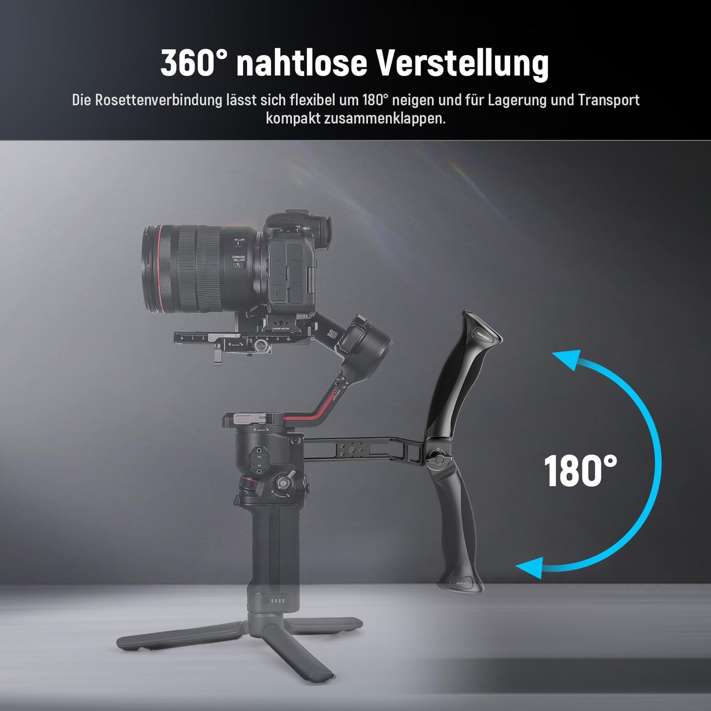 NEEWER Basic Adjustable Gimbal Grip Sling Handle Compatible with DJI Ronin RS4Mini RS4 RS4Pro RS3 Mini RS 3 Pro RS2 RSC 2 Stabilizers, Ergonomic Handle for Accessory Expansion, CA143