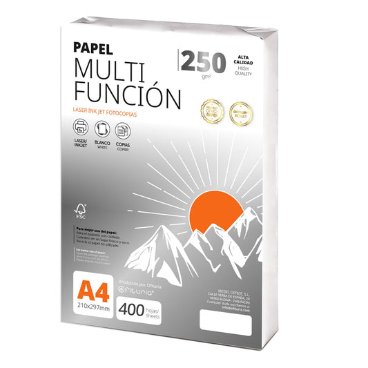 Ofituria Copy Paper A4 250g/m2 400 Sheets Multipurpose Paper for Laser and Inkjet Printers Copier Office Supplies School Supplies Pack of 400 Sheets 250g - COM0574