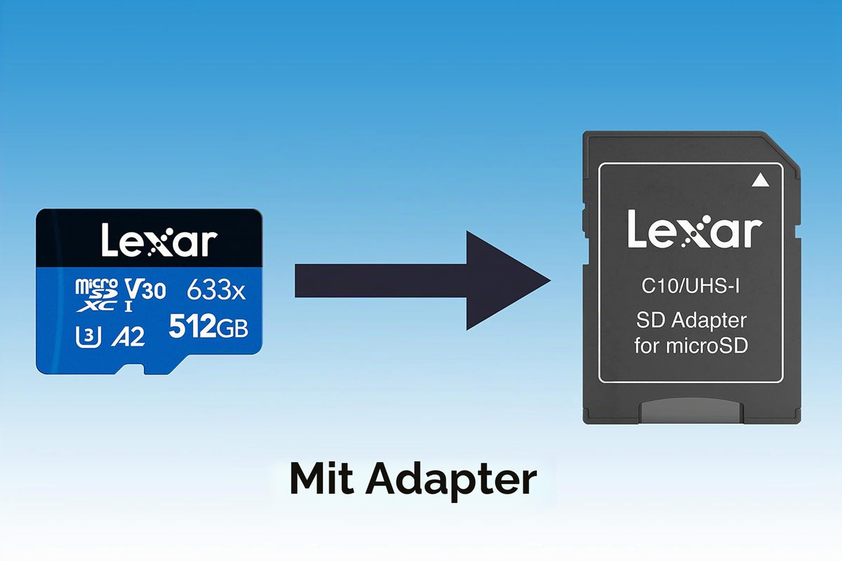 Lexar 512GB Micro SD Card, microSDXC UHS-I Card + SD Adapter, Up to 100 MB/s Read Speed, Micro SD Memory Card with A2, C10, U3, V30, for Mobile Phone/Tablet/Surveillance Camera - nan - LMS0633512G-BNAAA