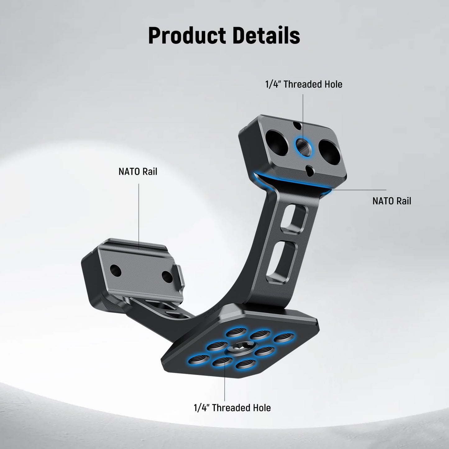 NEEWER adapter for RS3 Pro & RS4 Pro, Arca quick release plate with NATO rail, compatible with SmallRig shoulder strap, V mount battery, DJI RS3 Pro & RS4 Pro gimbal stabilizer, GA030P