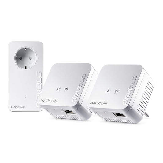 devolo Magic 1 WiFi mini Multiroom Kit, WiFi powerline adapter, up to 1,200 Mbit/s, WiFi amplifier, 1x LAN connection, dLAN 2.0, white - 8578