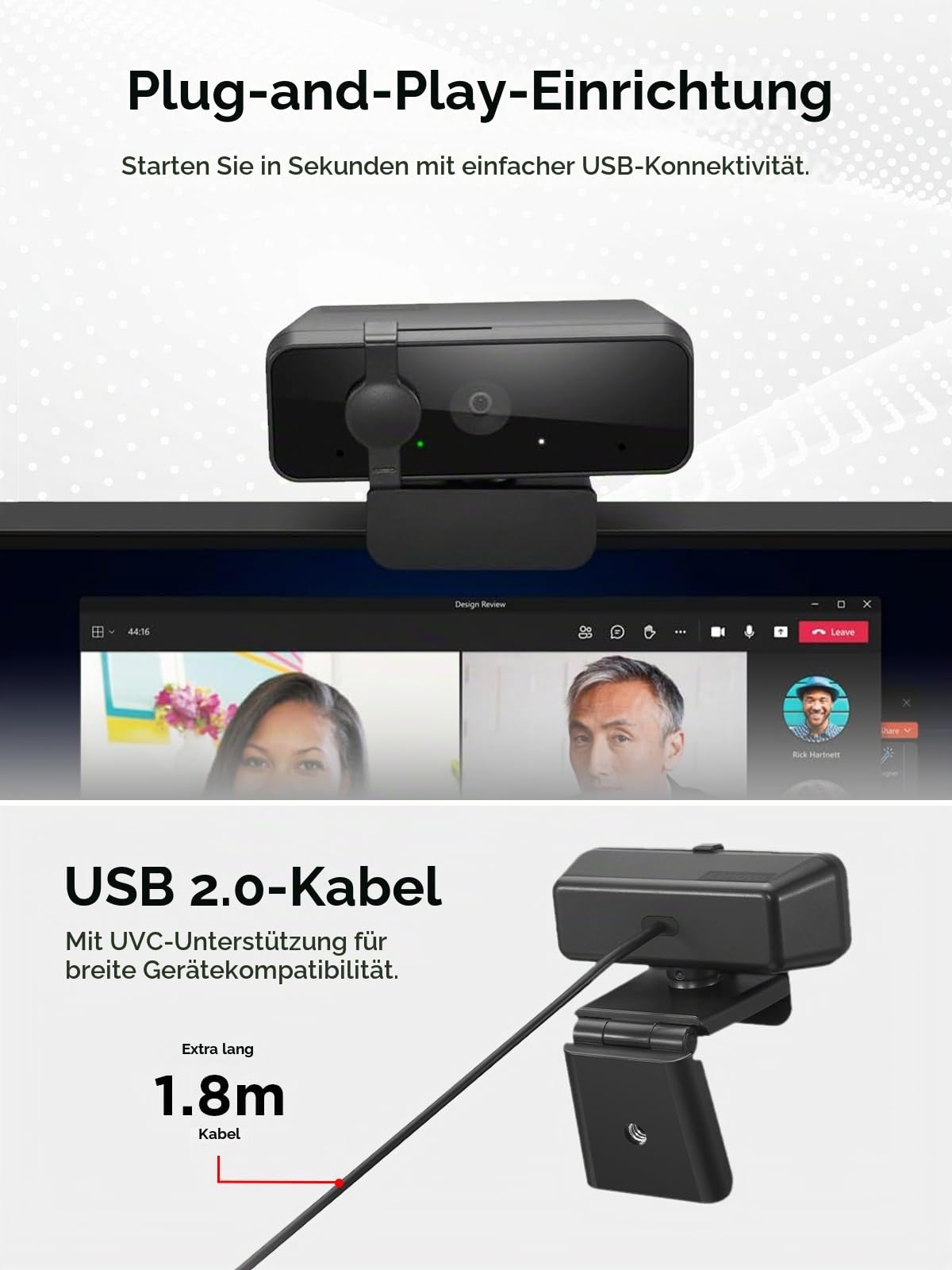Lenovo Essential Fhd Gen2 Webcam 1920 X 1080 Pixels USB 2.0, 4XC1S15018